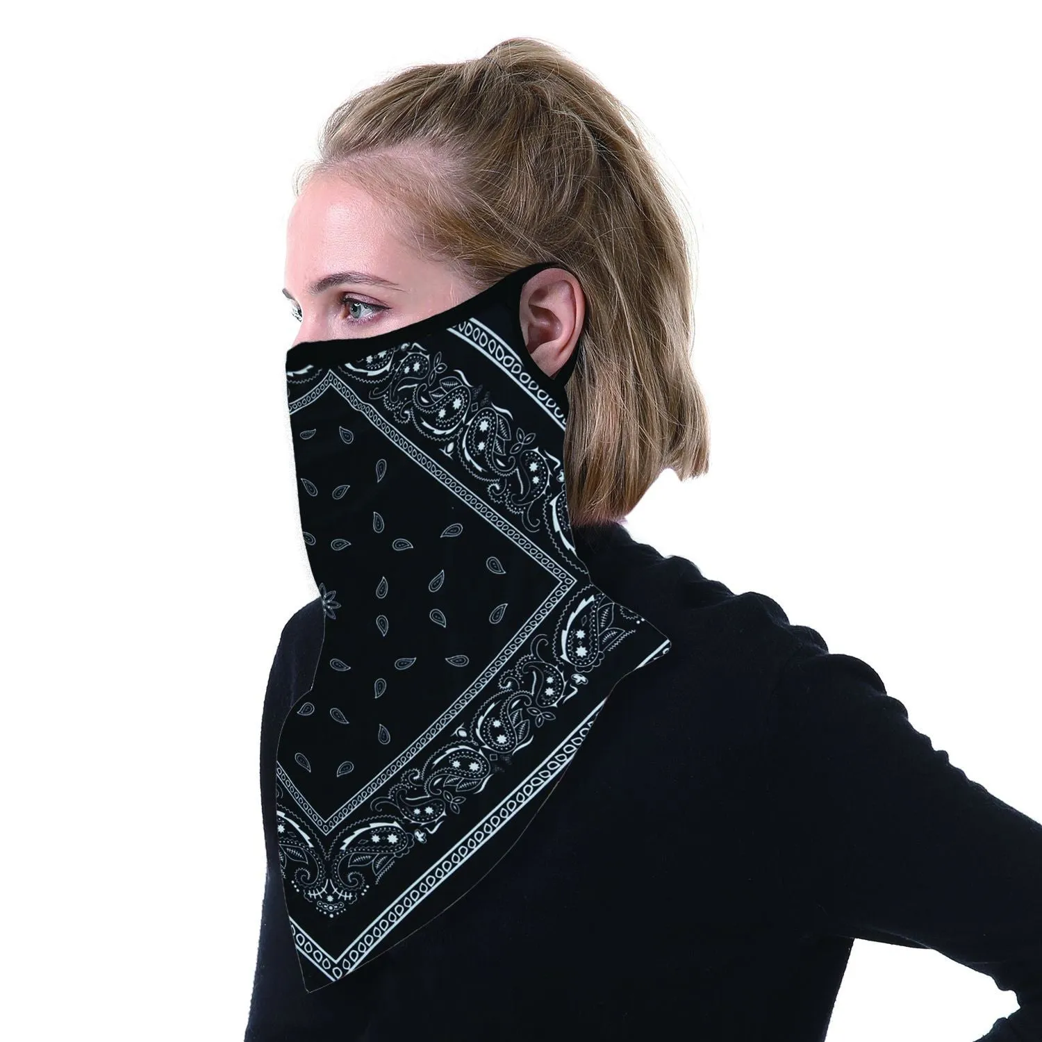 2pcs Earloops Balaclava Face Scarf Neck Gaiters for Dust Wind Motorcycle