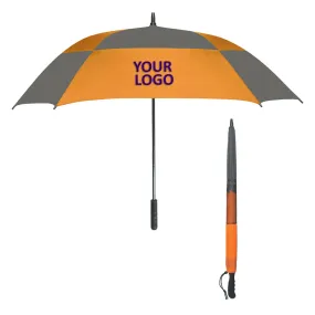 60" Arc Square Umbrella, Orange/Gray