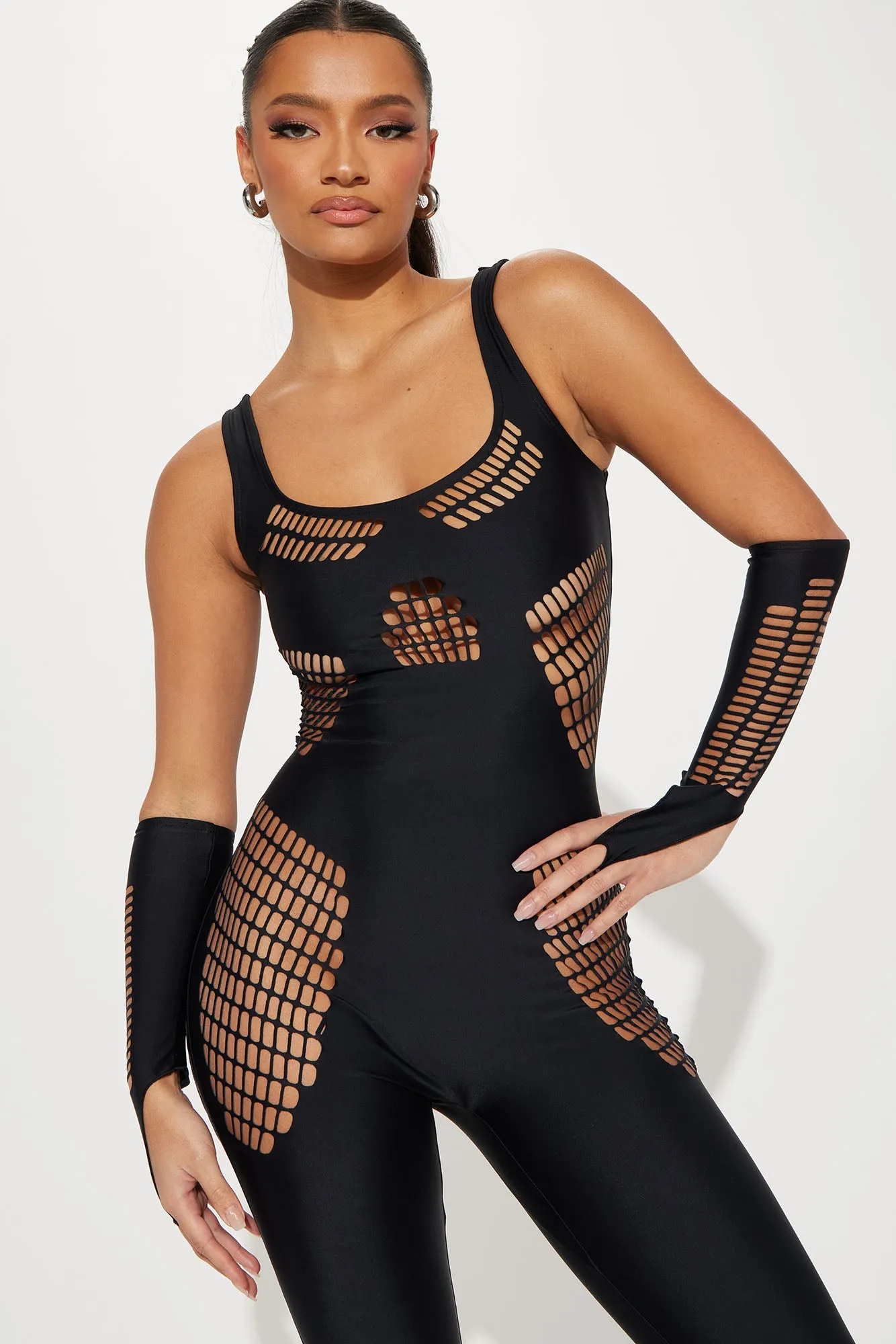 About Last Night Jumpsuit Set - Black