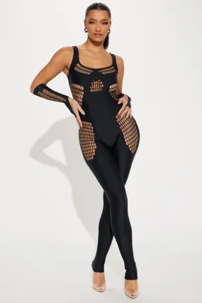 About Last Night Jumpsuit Set - Black