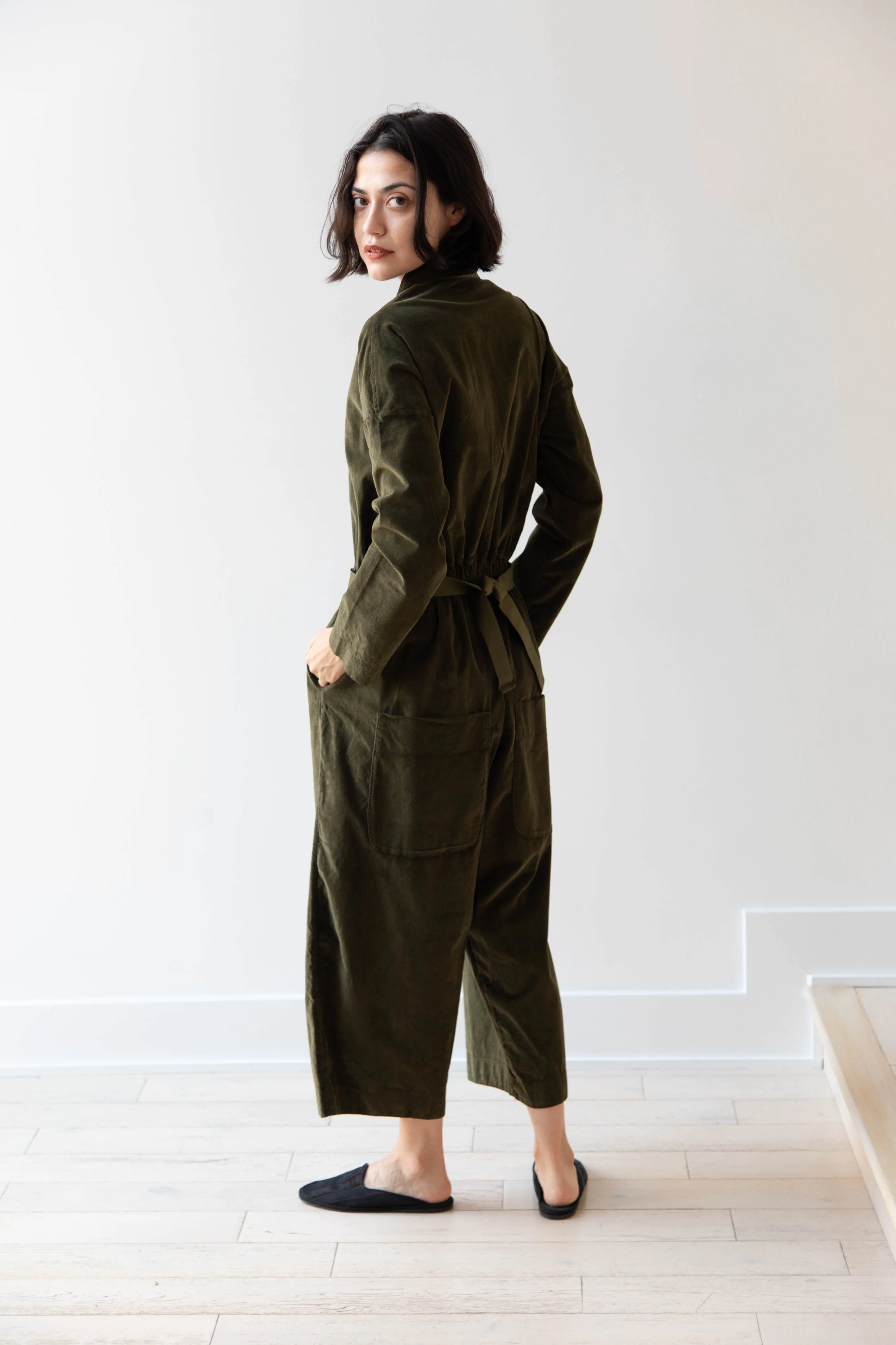 Album di Famiglia | Velvet Jumpsuit in Olive