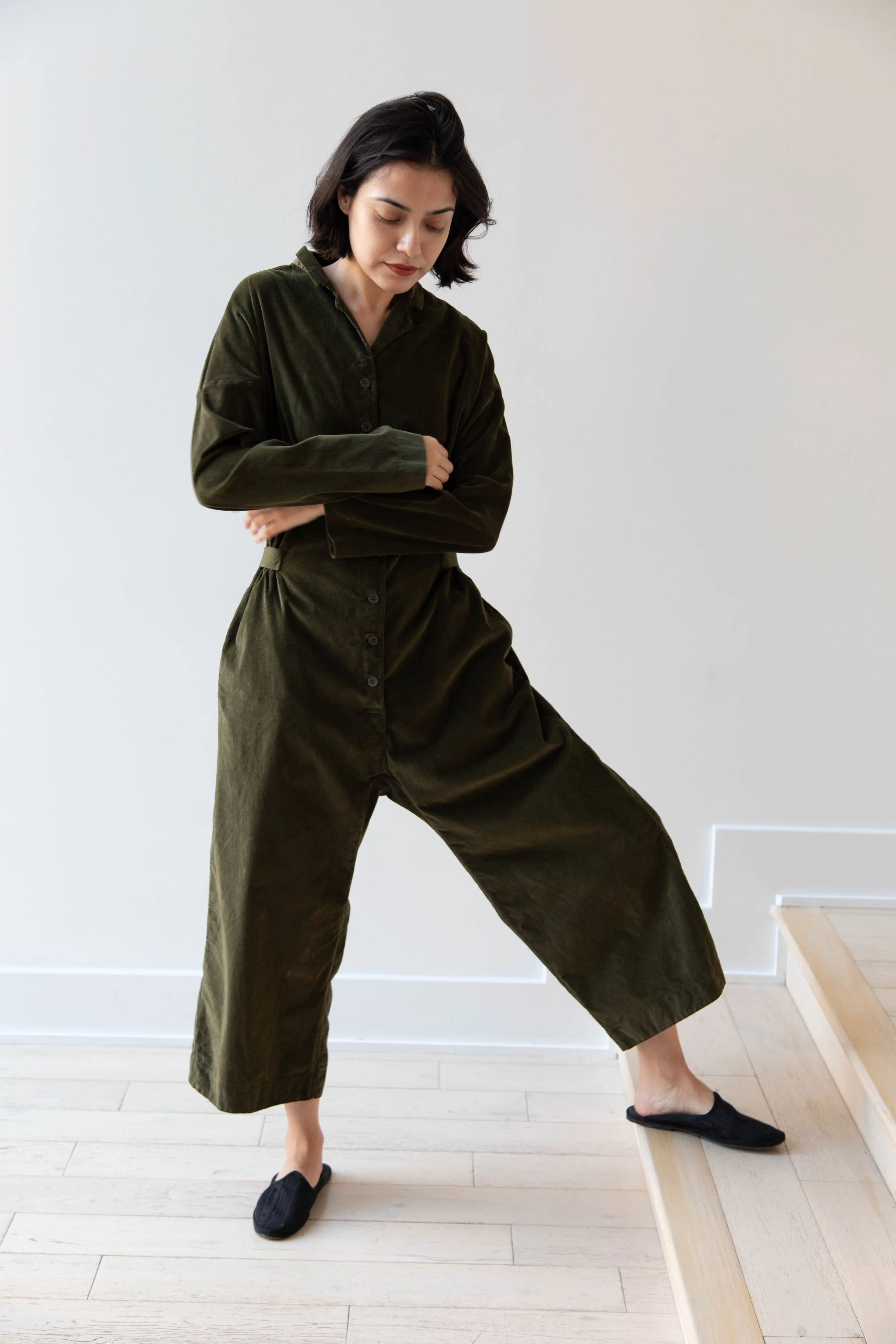 Album di Famiglia | Velvet Jumpsuit in Olive