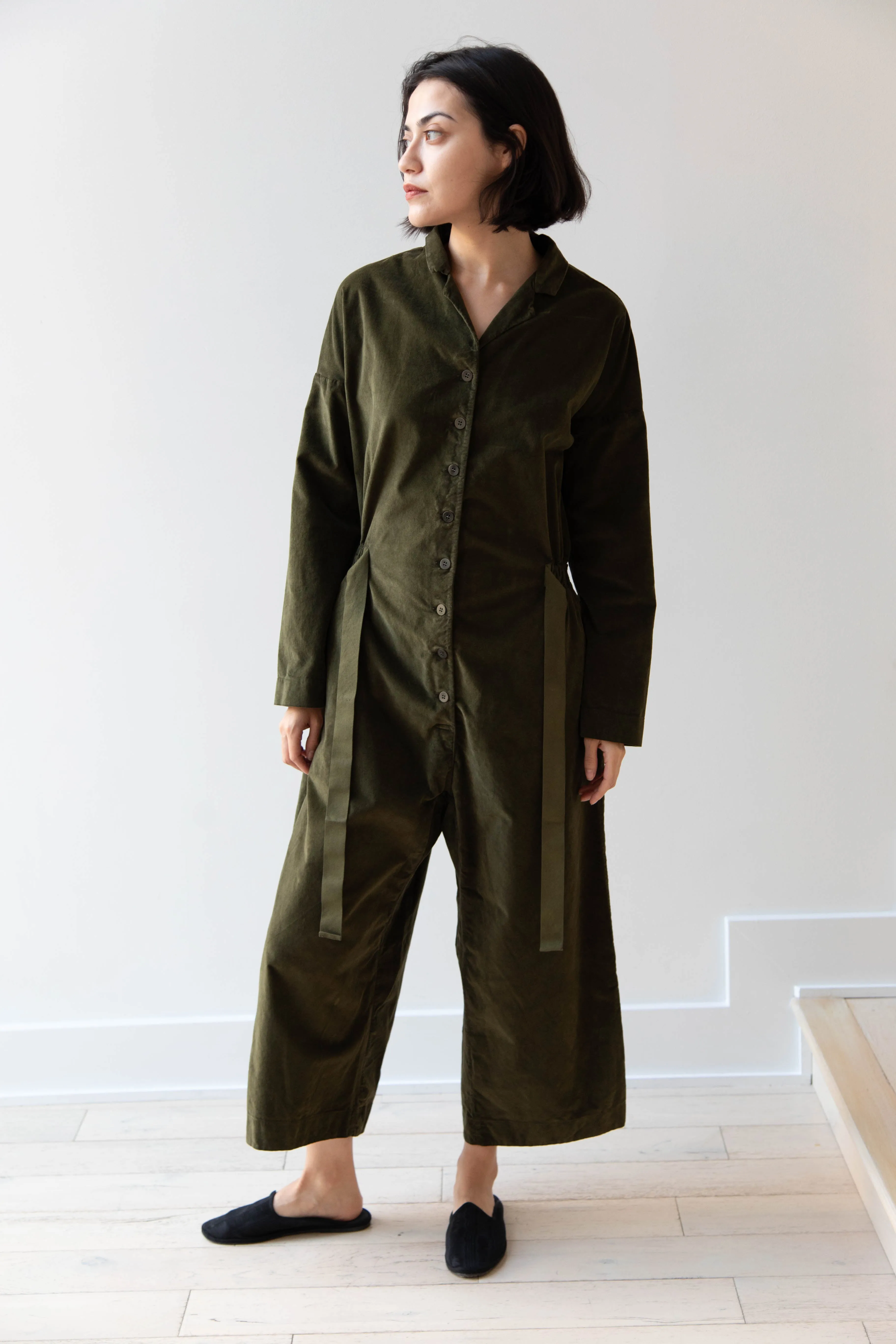 Album di Famiglia | Velvet Jumpsuit in Olive