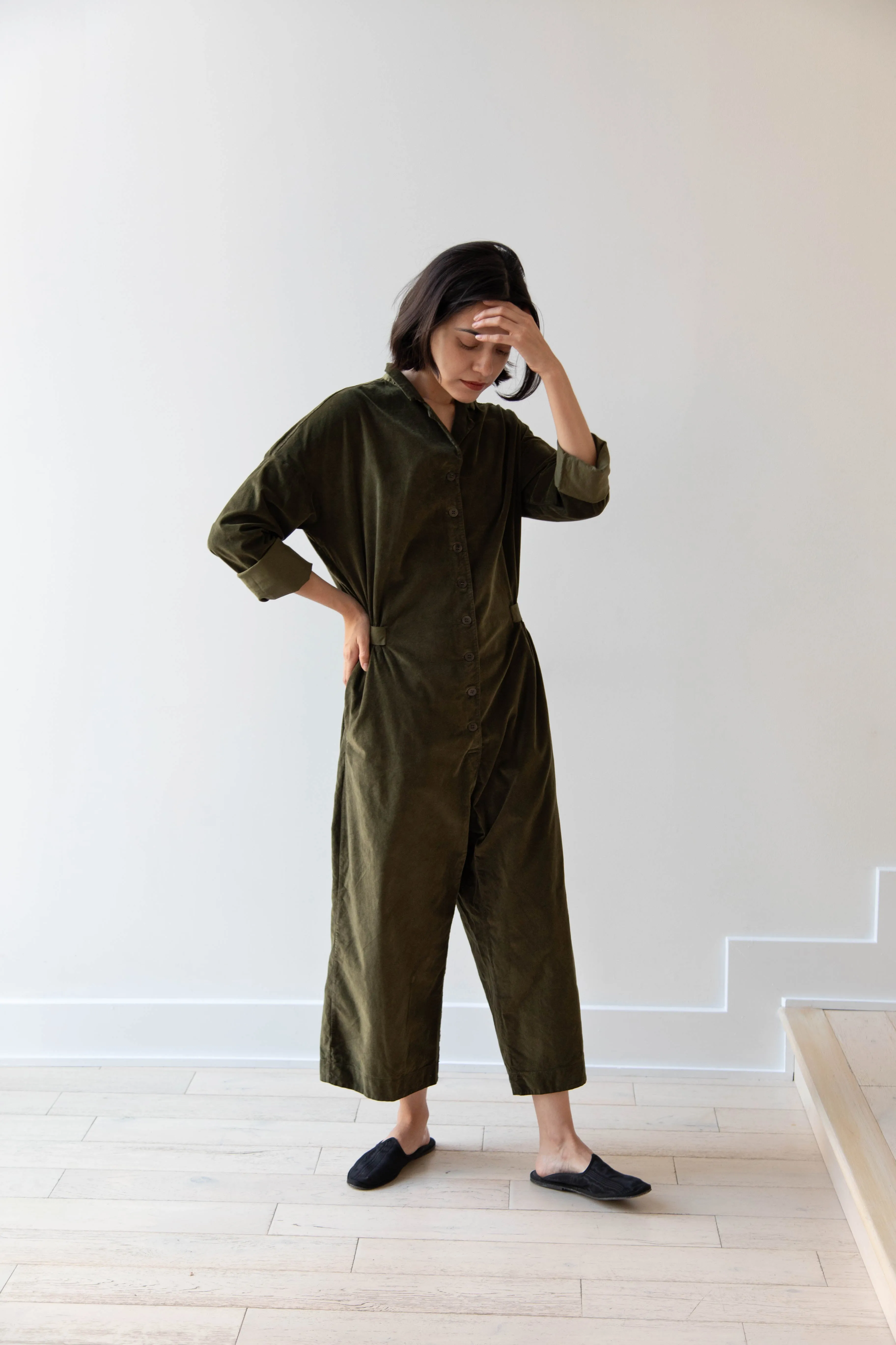 Album di Famiglia | Velvet Jumpsuit in Olive