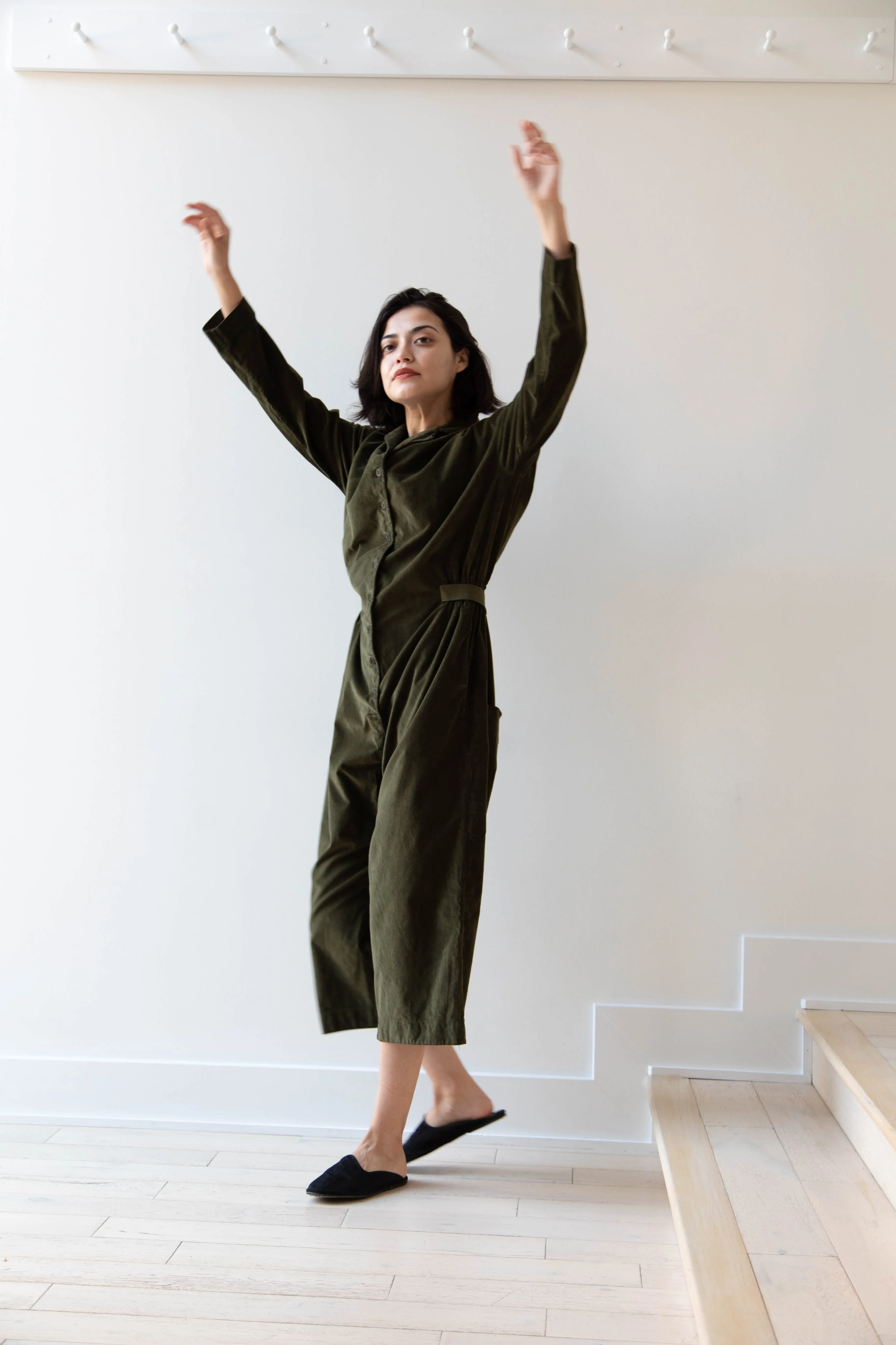 Album di Famiglia | Velvet Jumpsuit in Olive