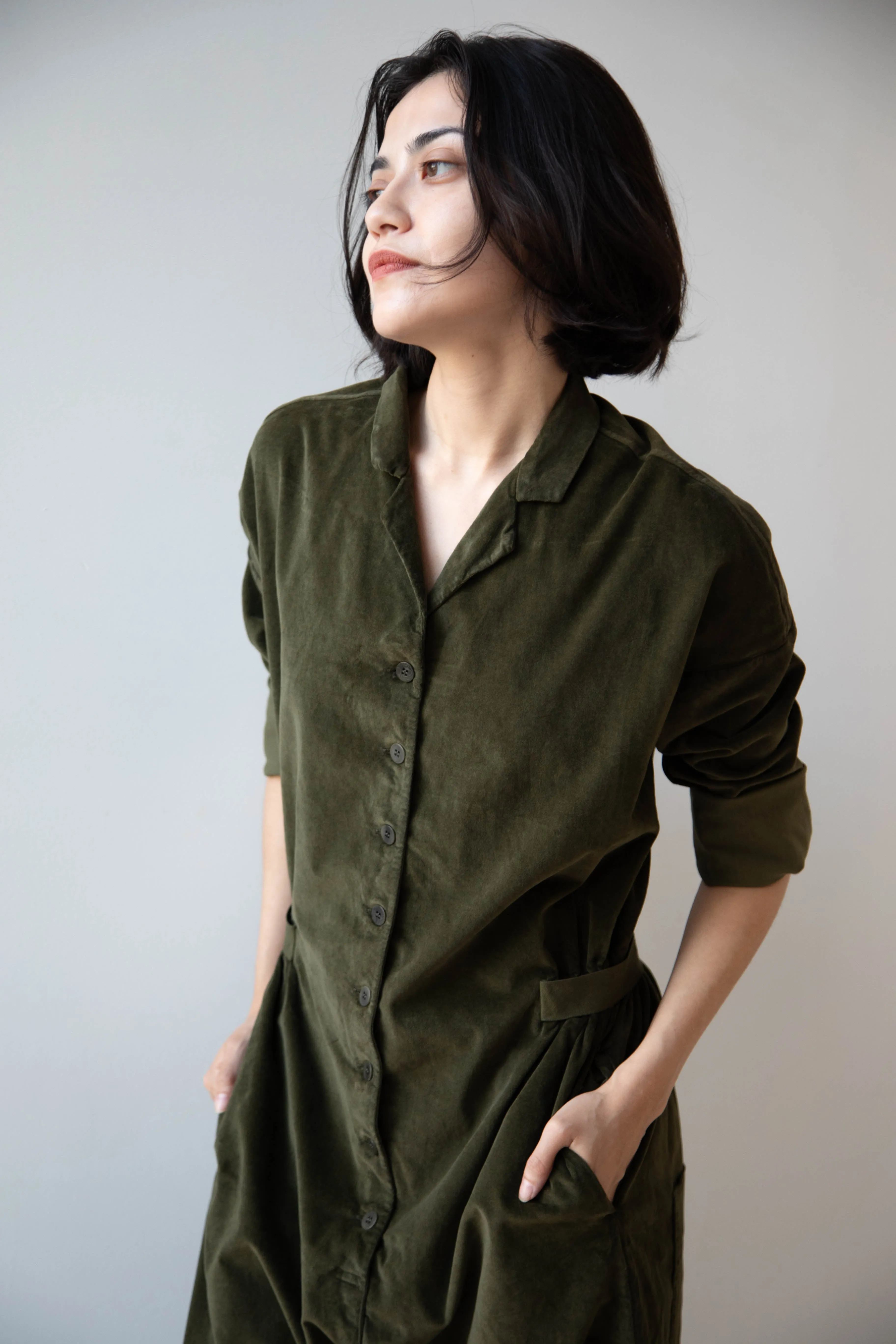 Album di Famiglia | Velvet Jumpsuit in Olive