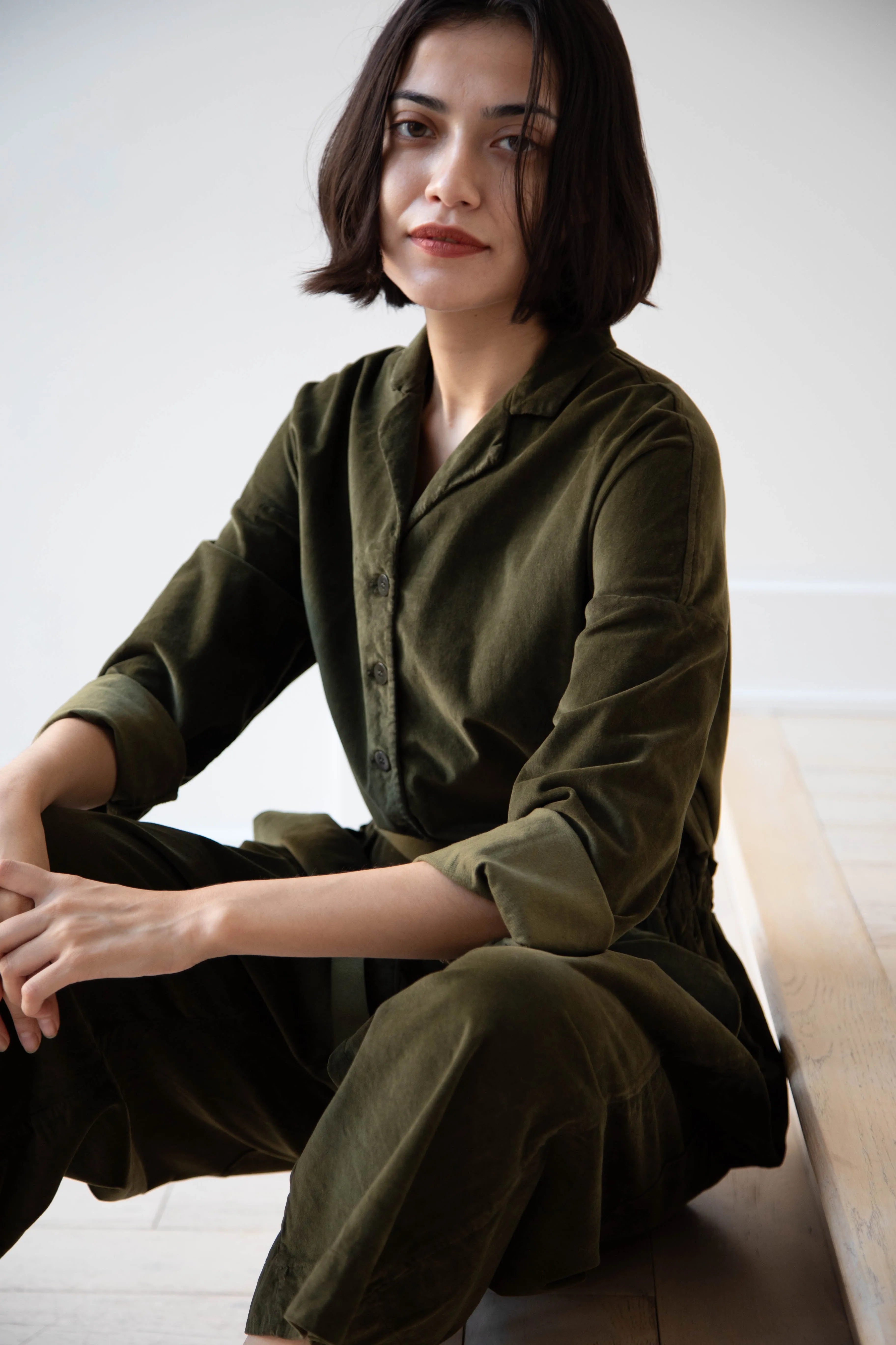 Album di Famiglia | Velvet Jumpsuit in Olive