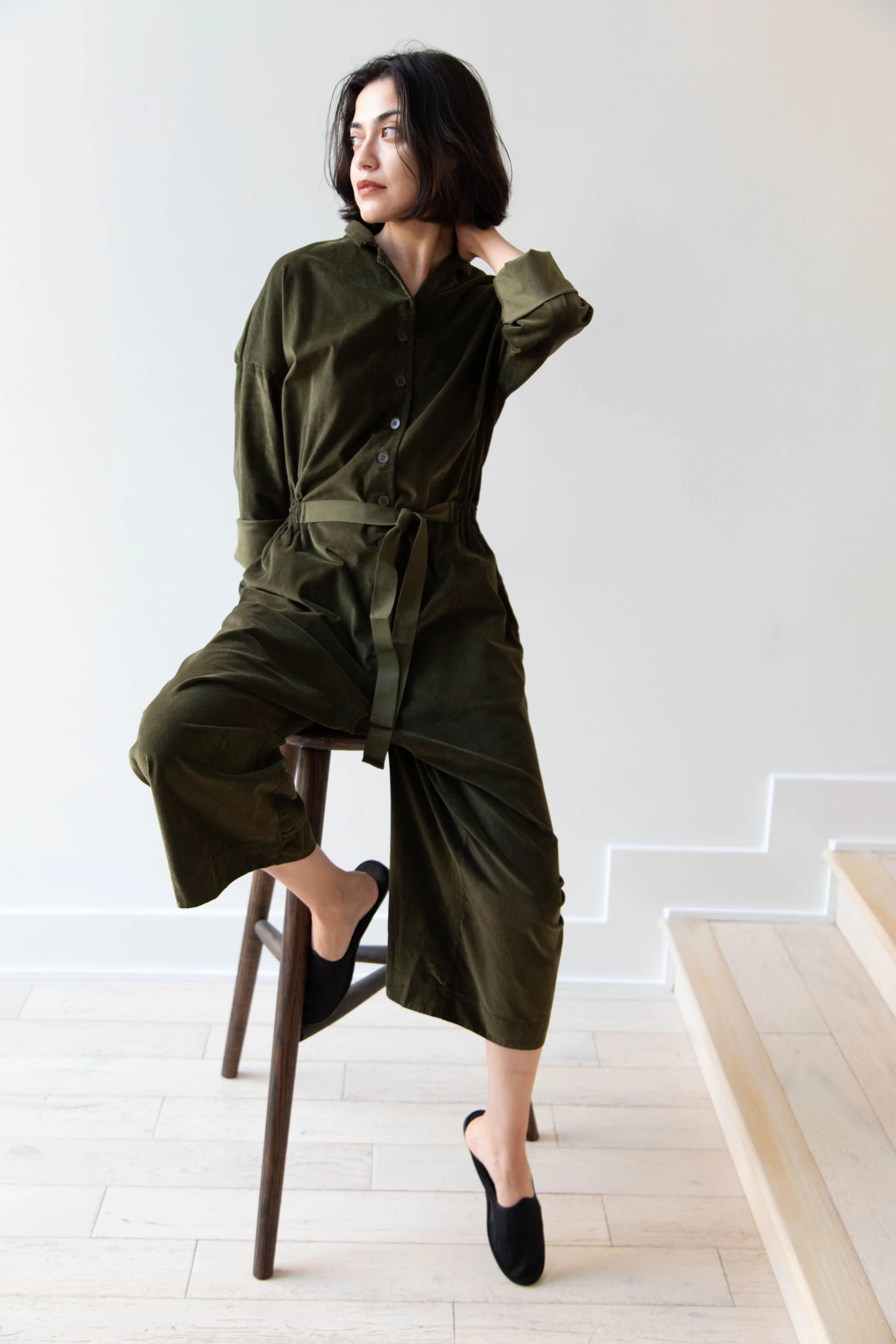 Album di Famiglia | Velvet Jumpsuit in Olive