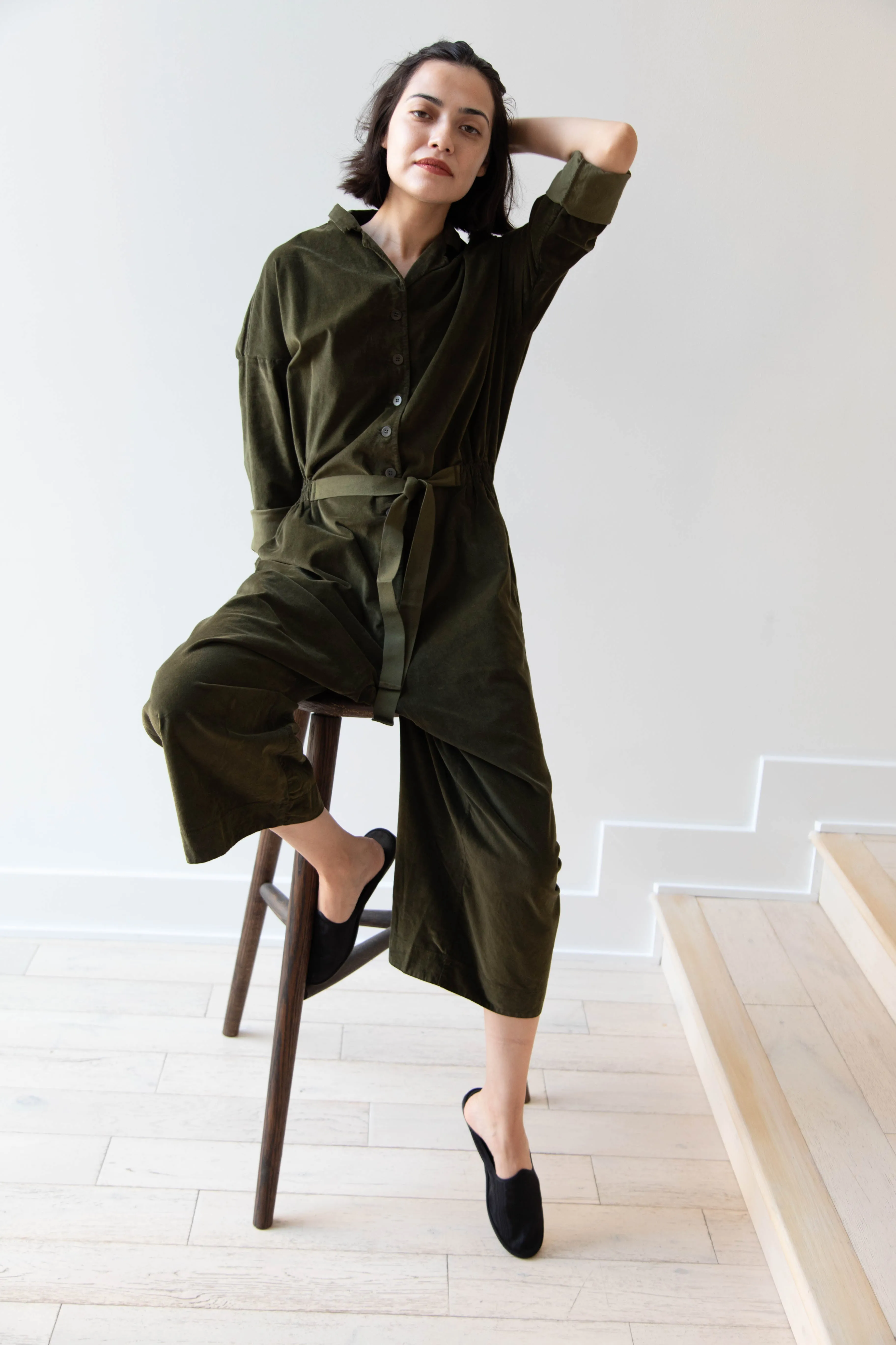 Album di Famiglia | Velvet Jumpsuit in Olive