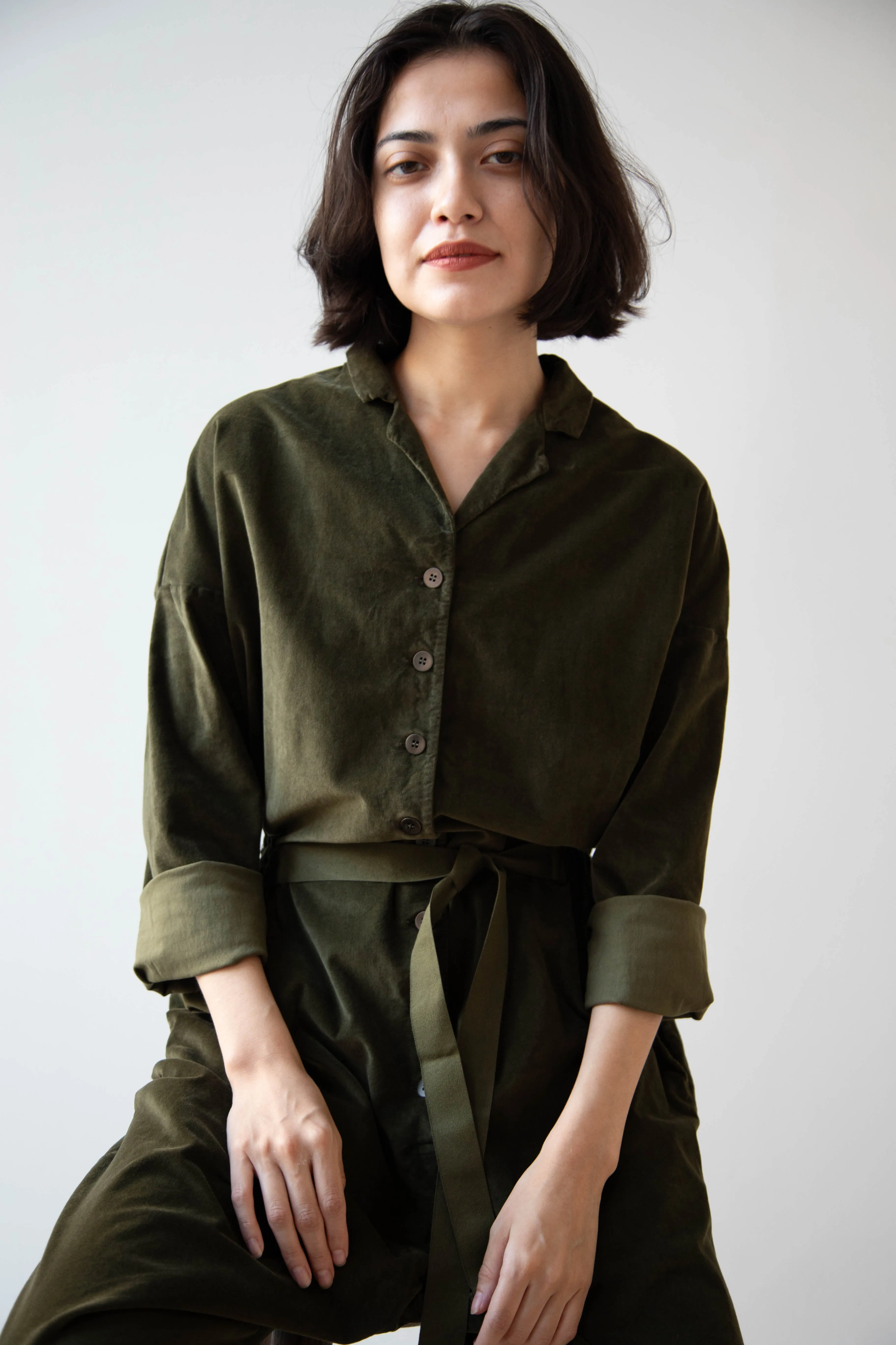 Album di Famiglia | Velvet Jumpsuit in Olive