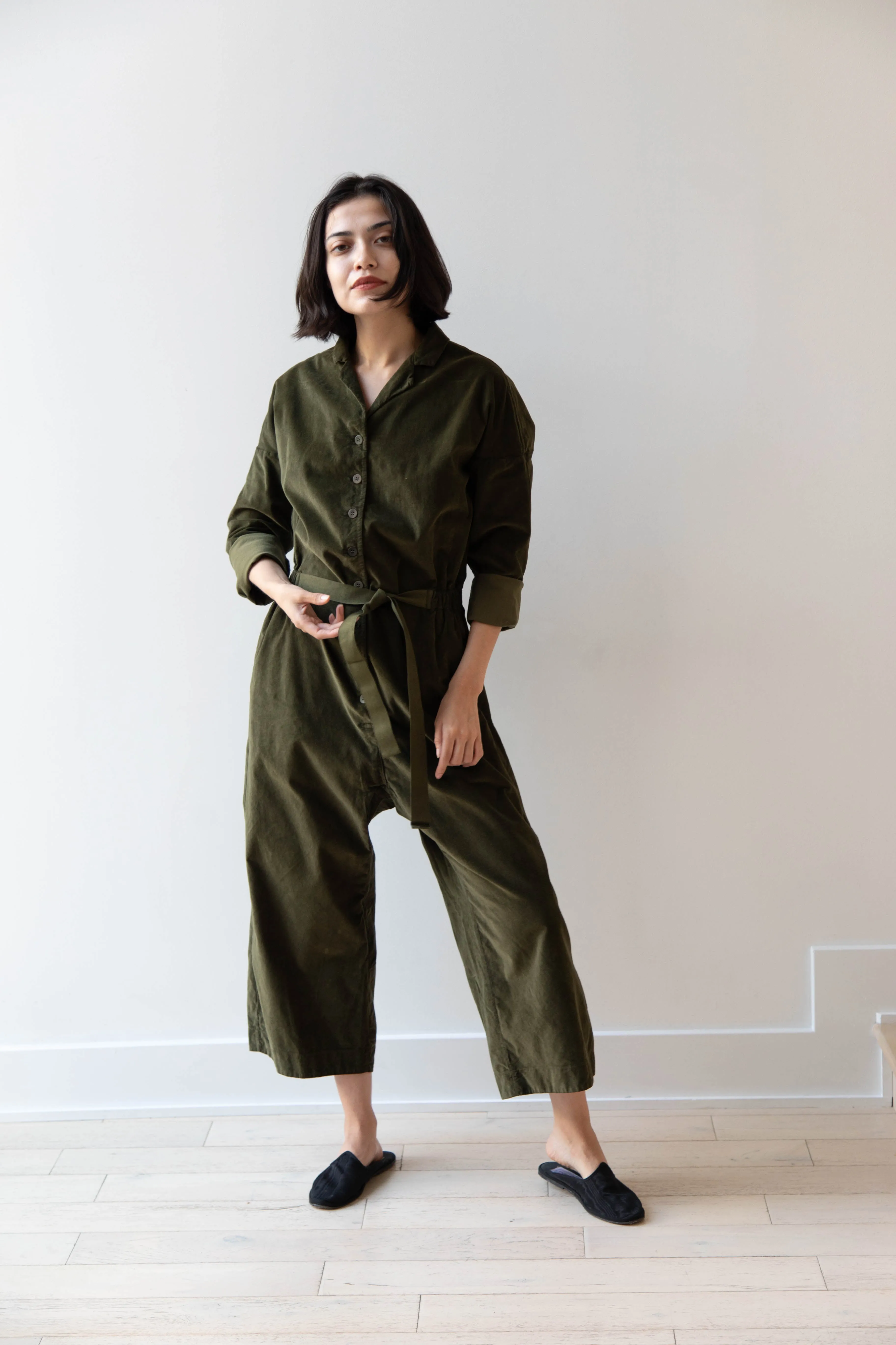 Album di Famiglia | Velvet Jumpsuit in Olive