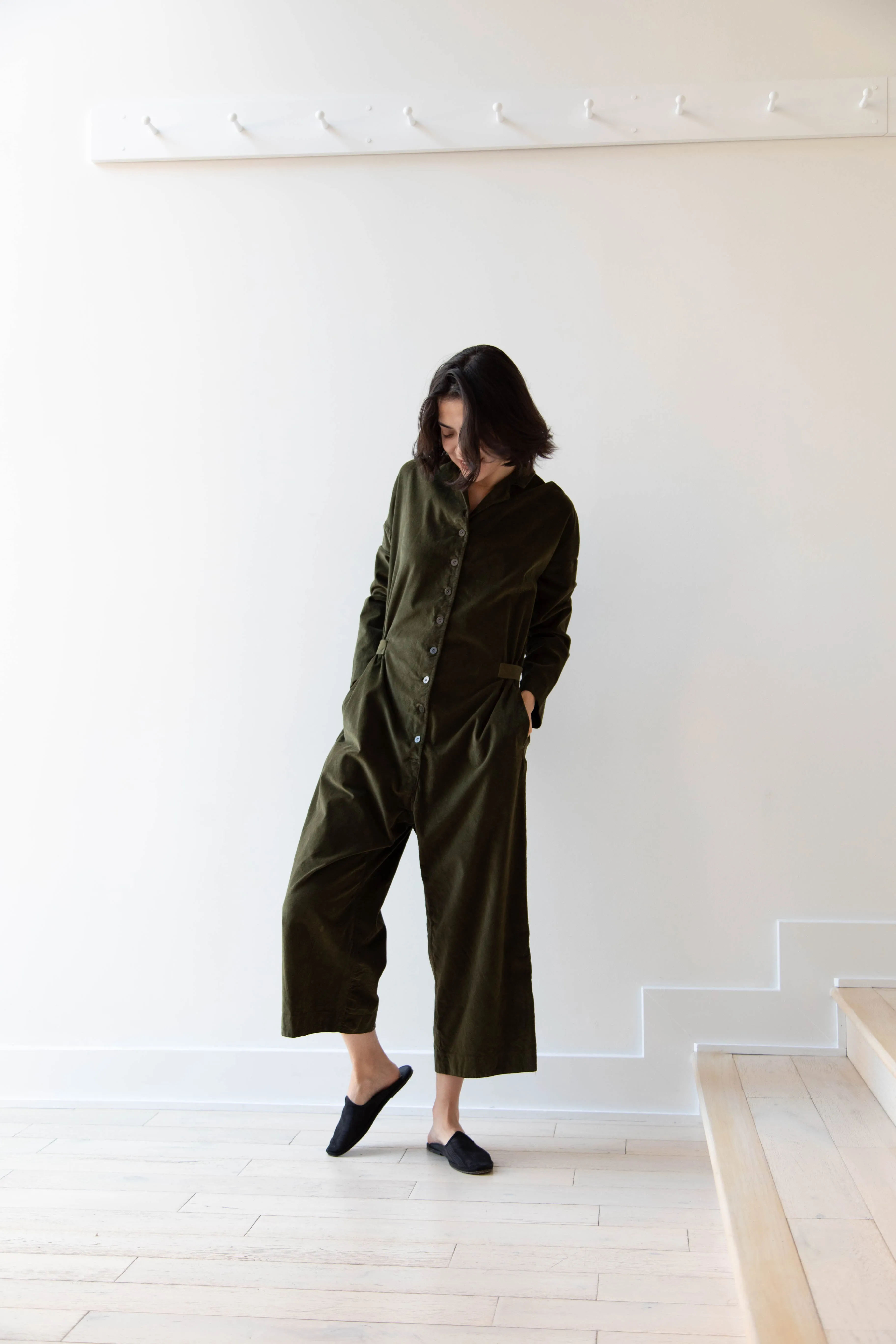 Album di Famiglia | Velvet Jumpsuit in Olive