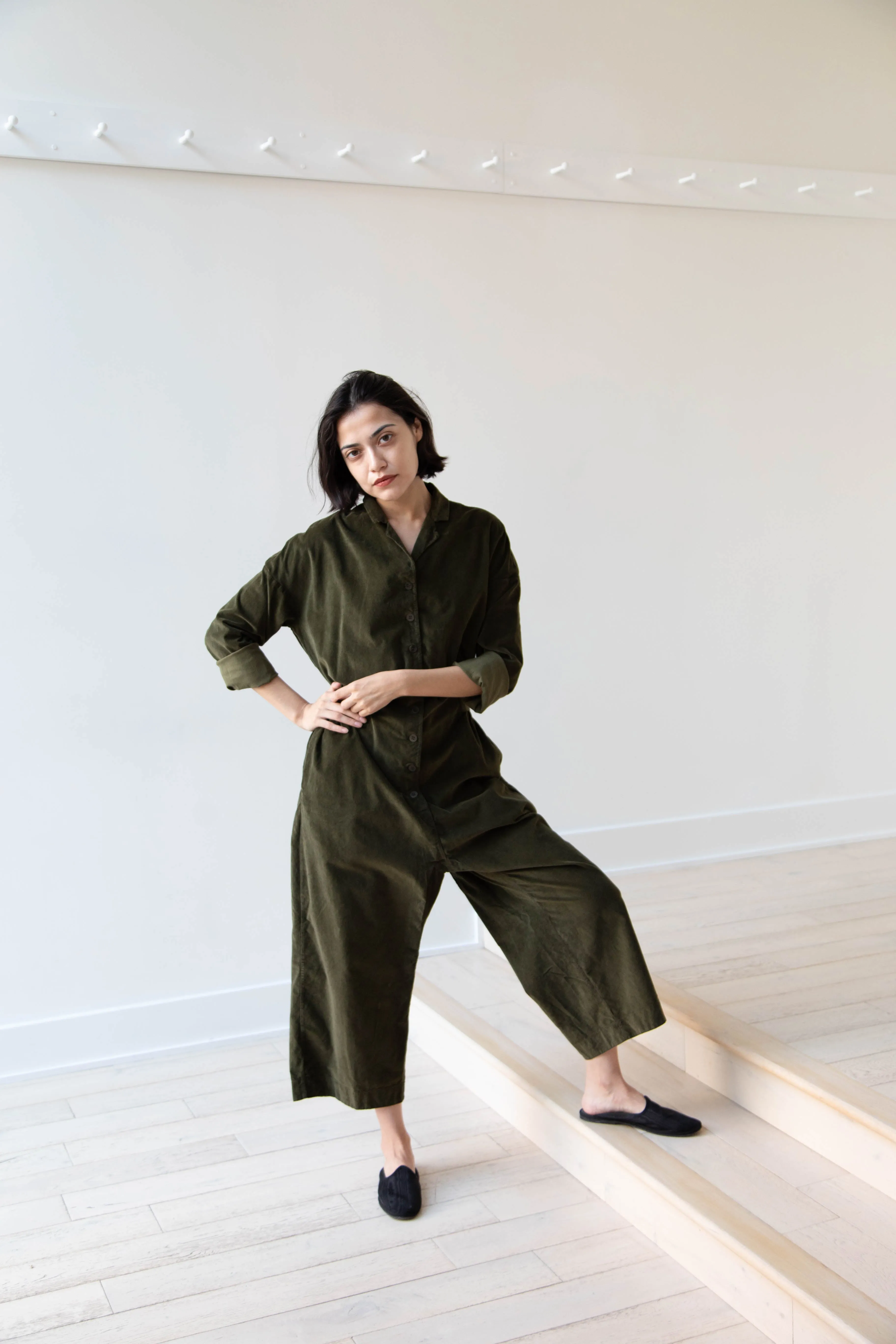 Album di Famiglia | Velvet Jumpsuit in Olive