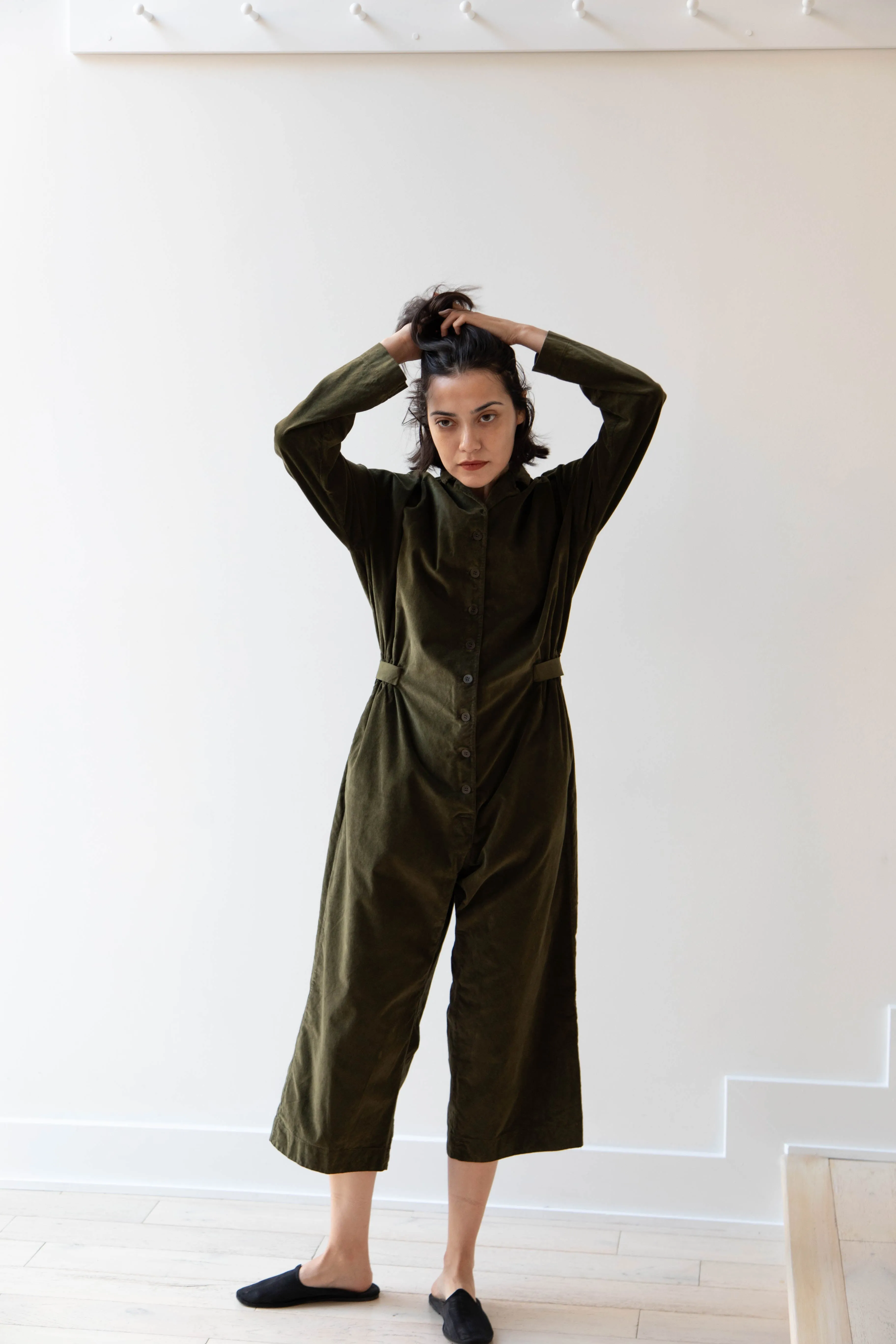 Album di Famiglia | Velvet Jumpsuit in Olive