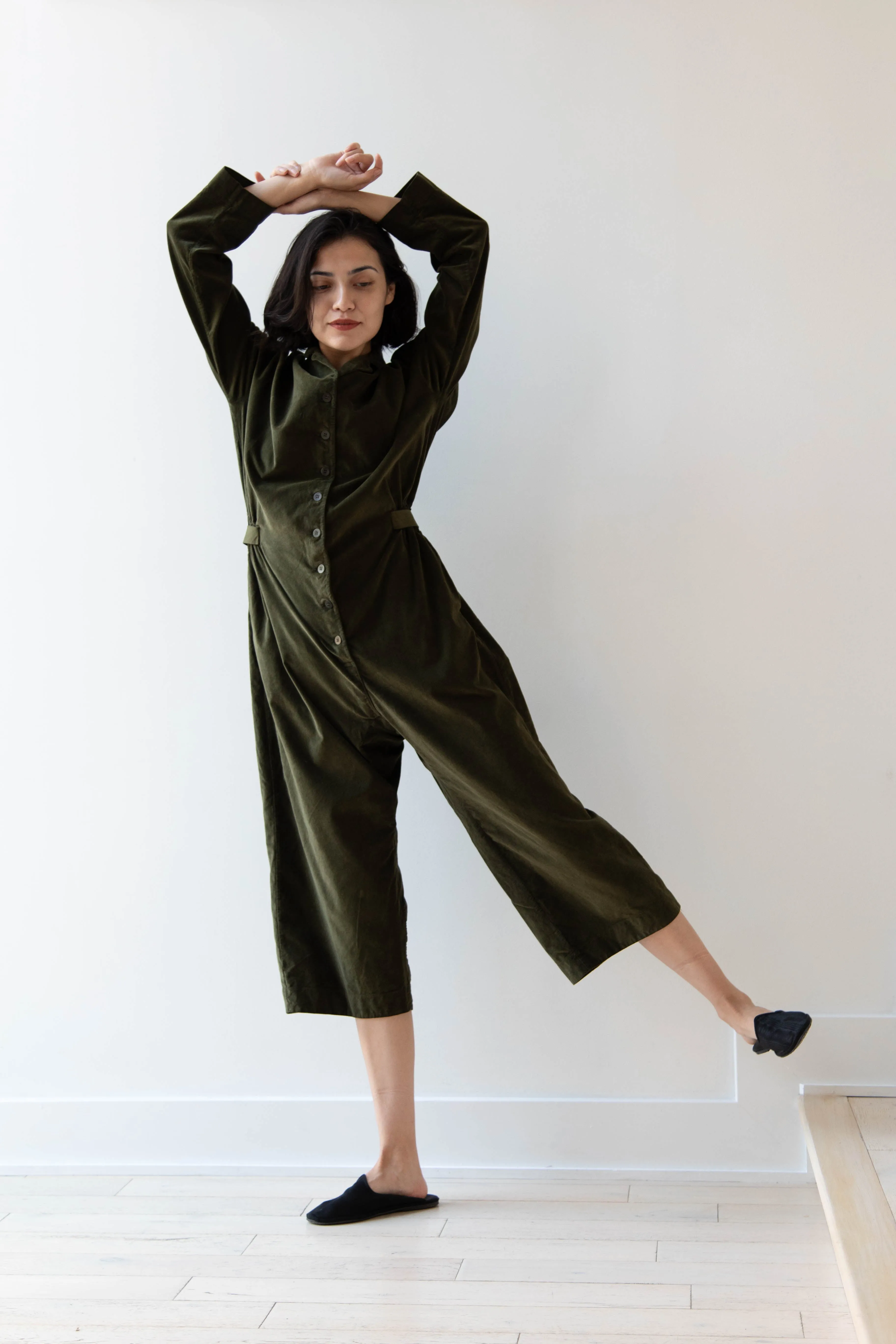Album di Famiglia | Velvet Jumpsuit in Olive