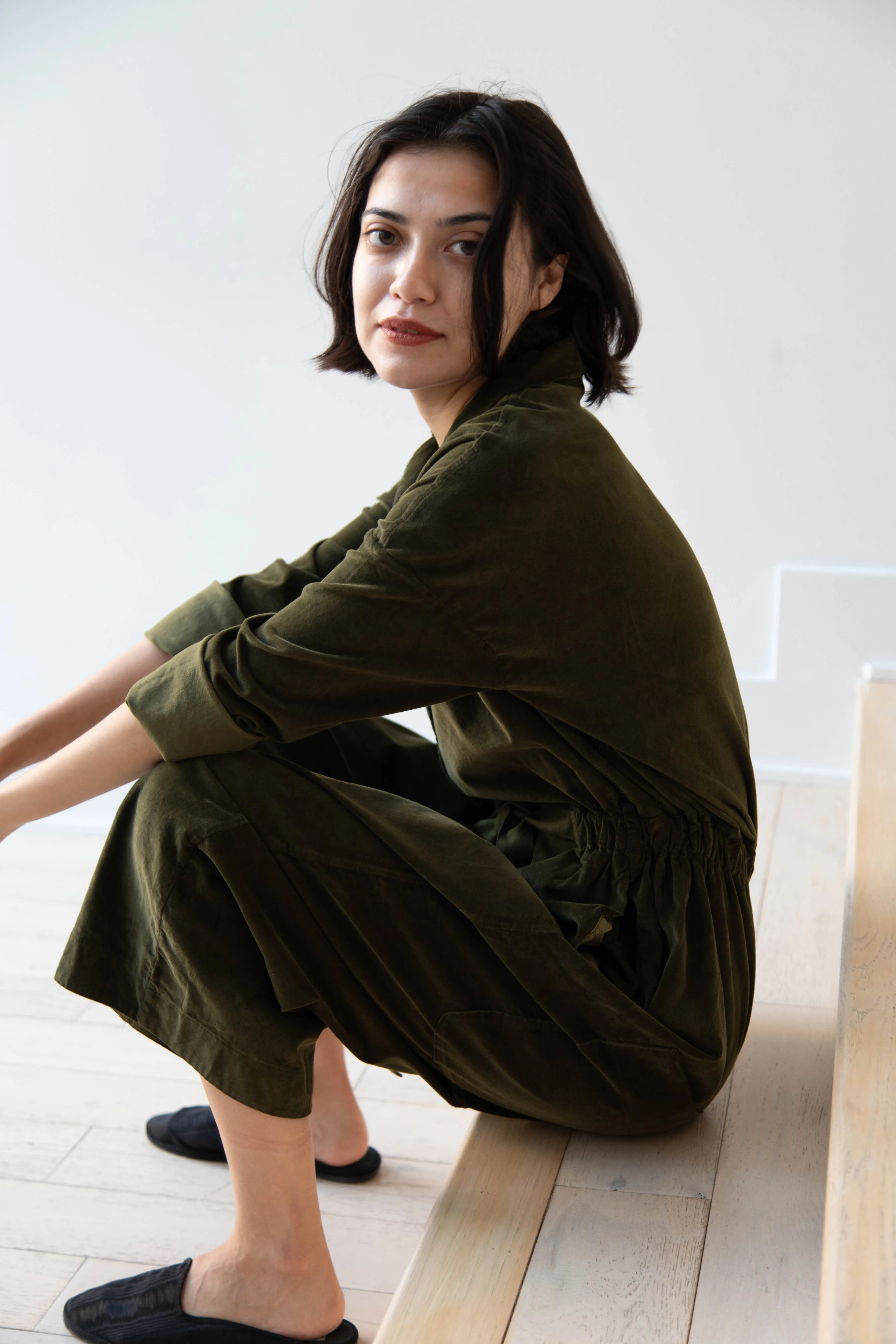 Album di Famiglia | Velvet Jumpsuit in Olive