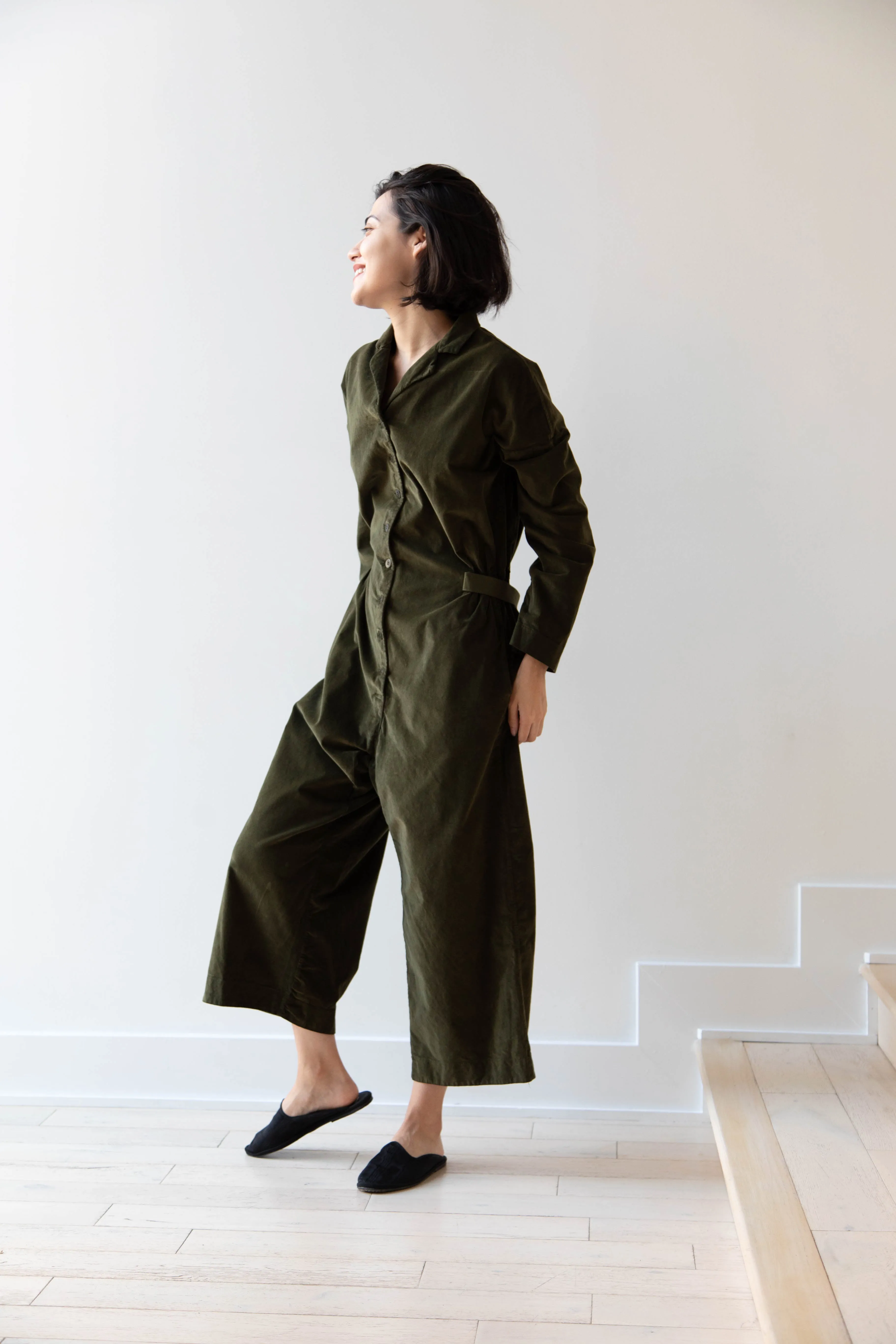 Album di Famiglia | Velvet Jumpsuit in Olive