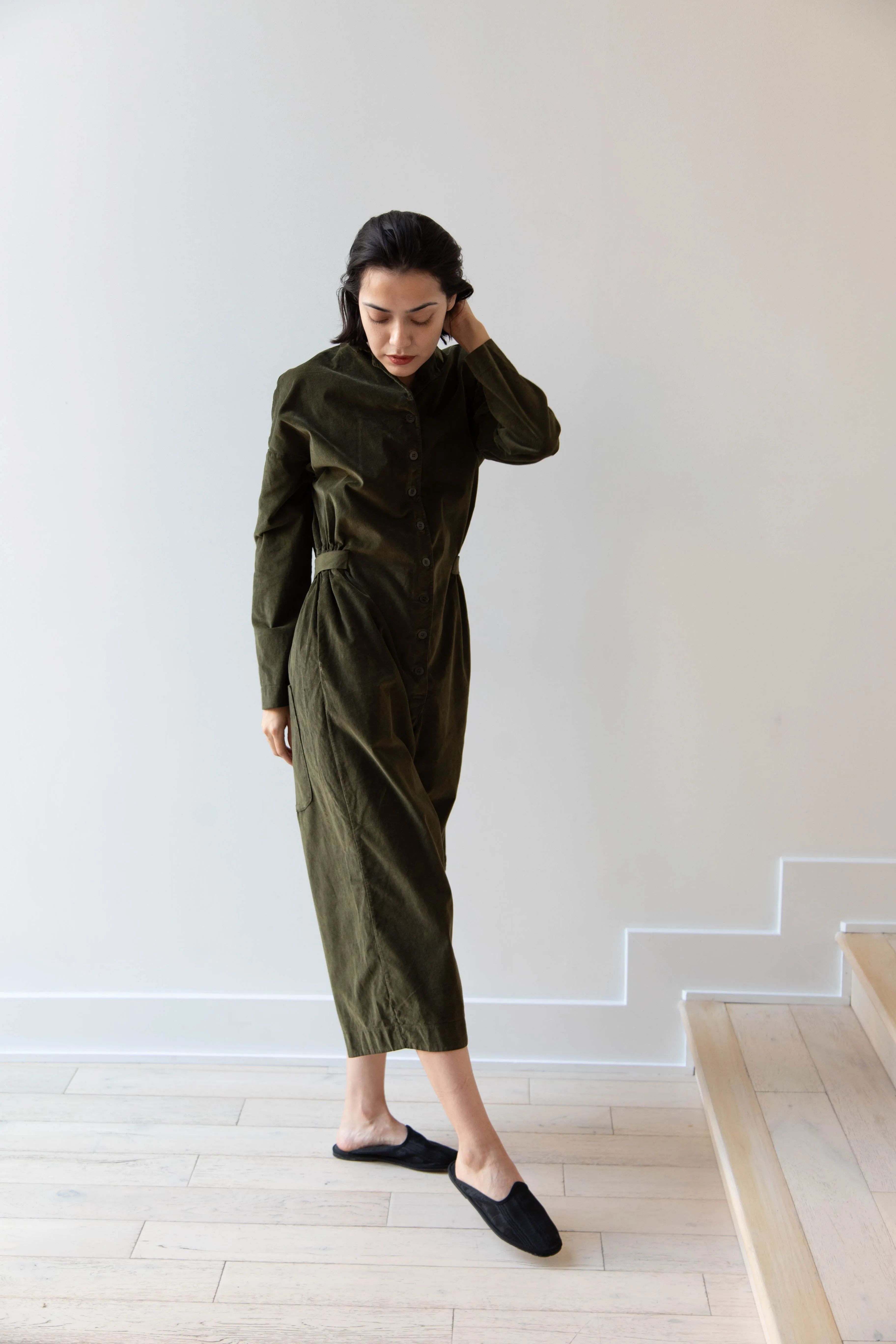 Album di Famiglia | Velvet Jumpsuit in Olive