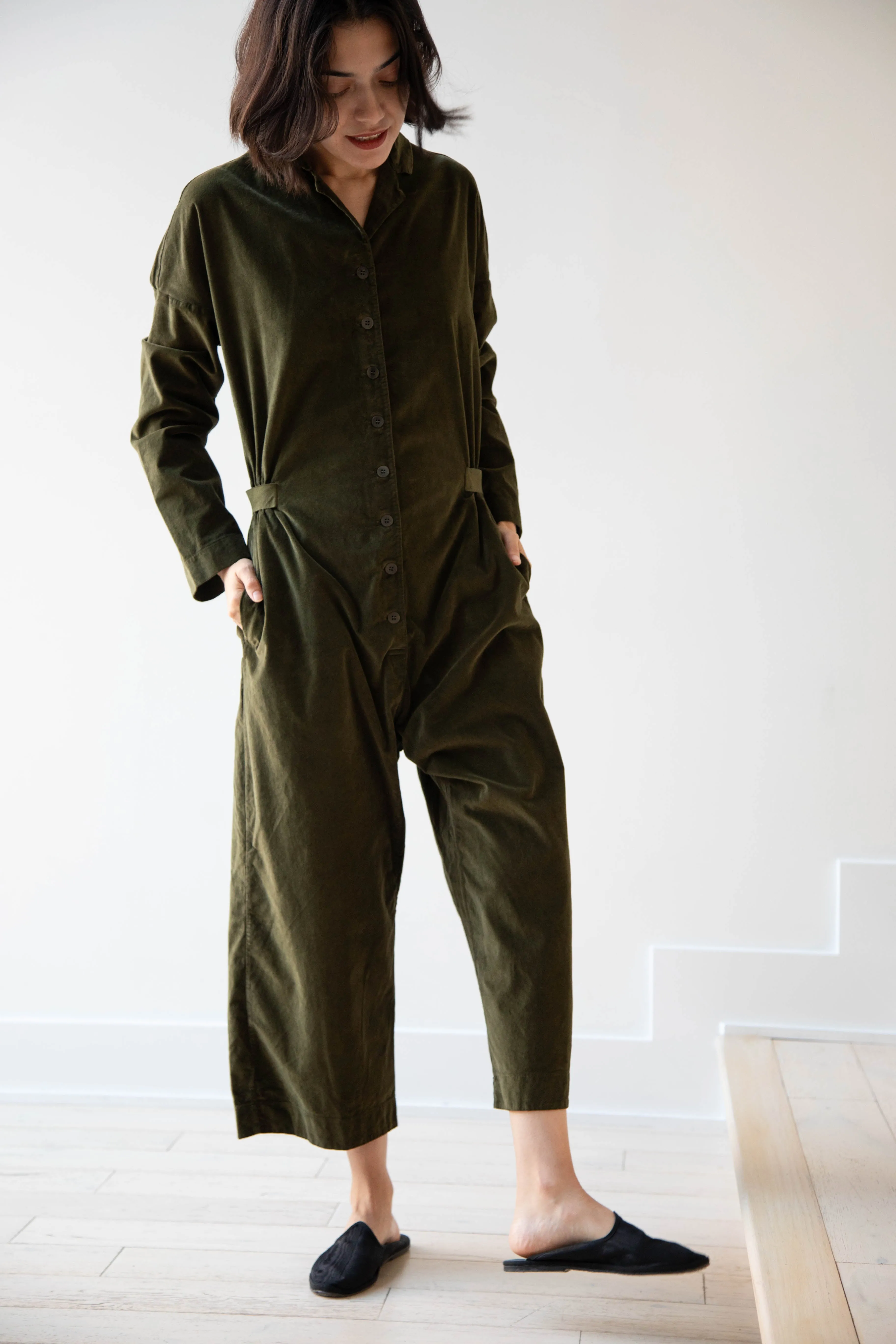 Album di Famiglia | Velvet Jumpsuit in Olive