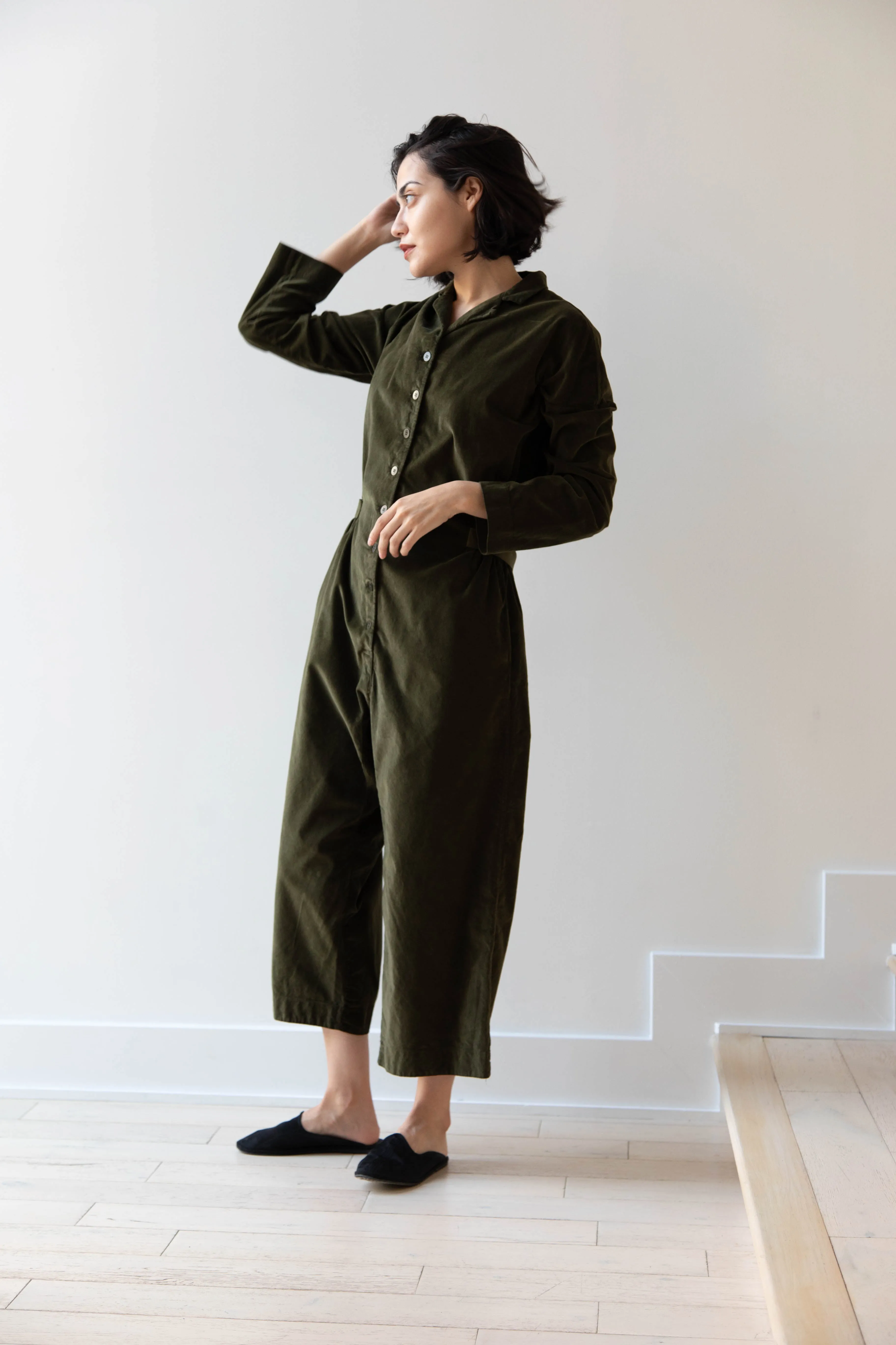 Album di Famiglia | Velvet Jumpsuit in Olive
