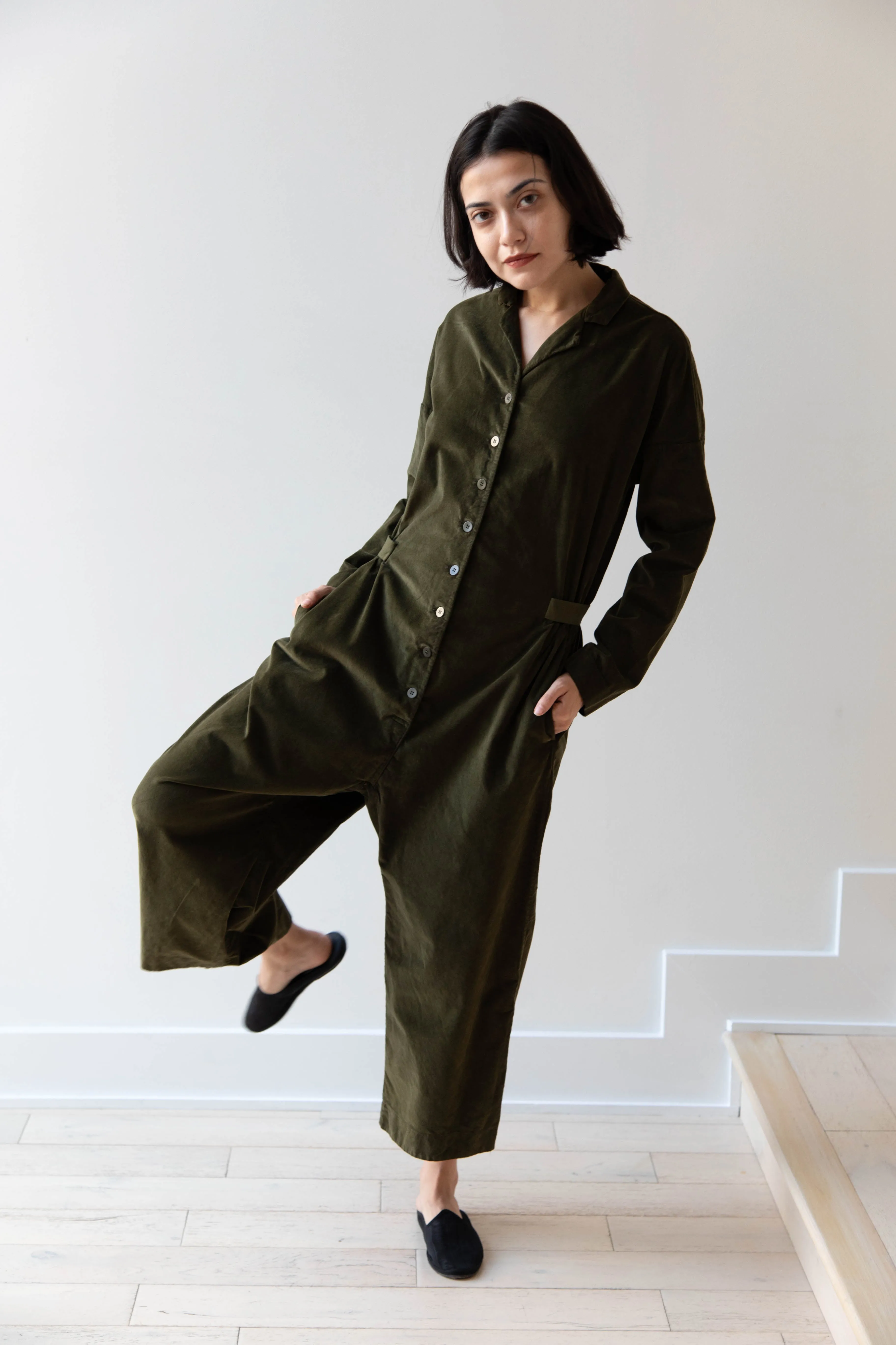 Album di Famiglia | Velvet Jumpsuit in Olive