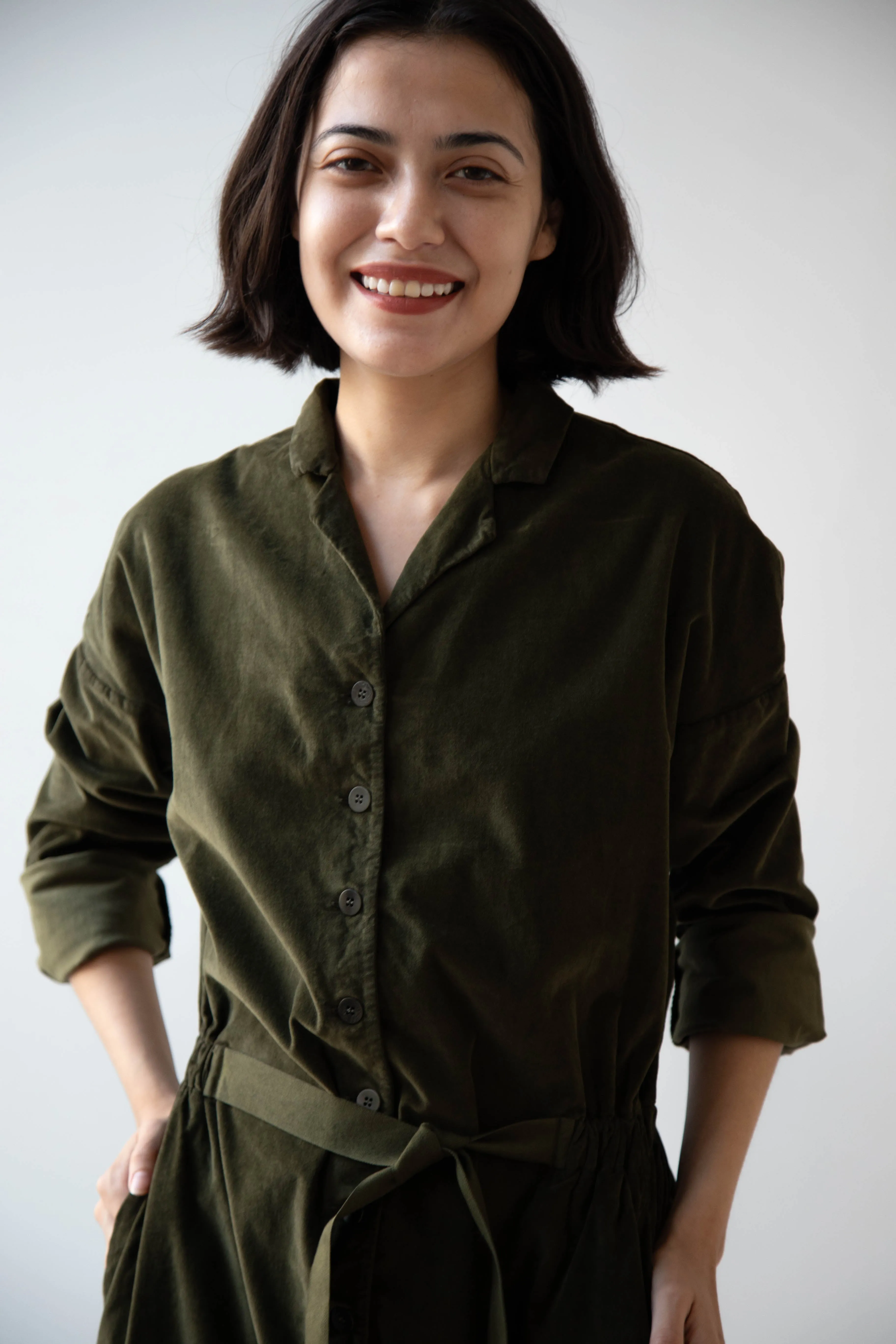Album di Famiglia | Velvet Jumpsuit in Olive