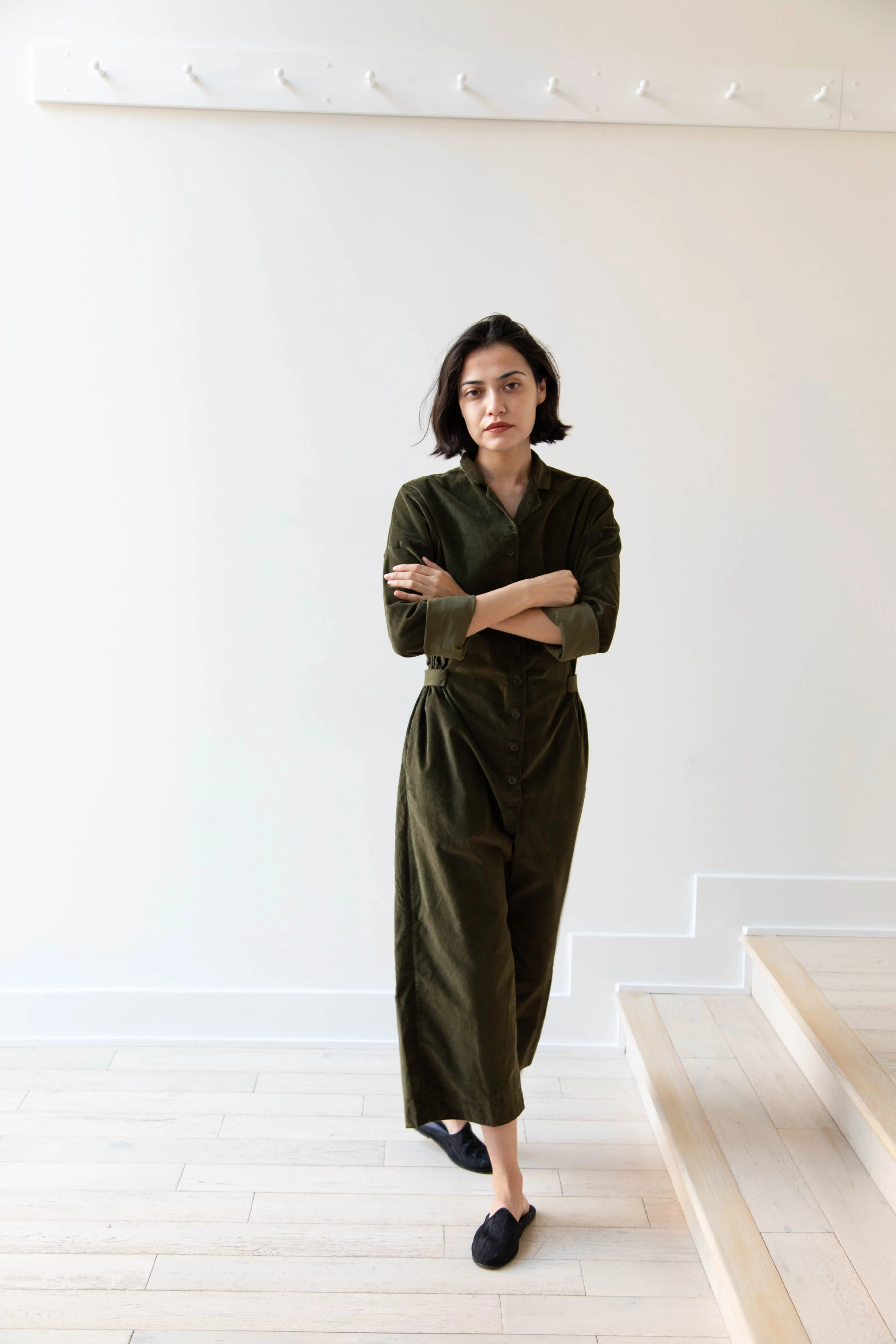 Album di Famiglia | Velvet Jumpsuit in Olive