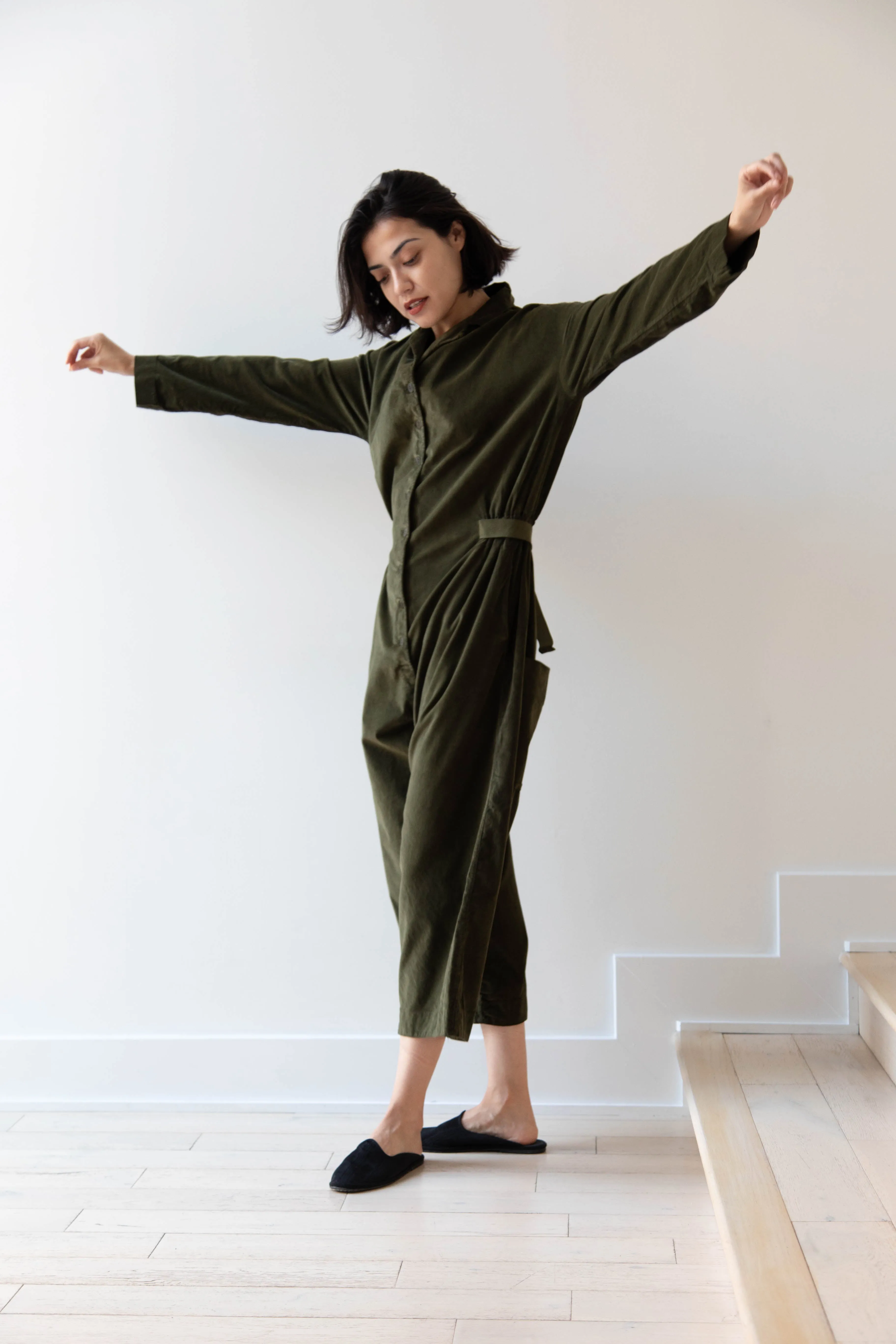 Album di Famiglia | Velvet Jumpsuit in Olive