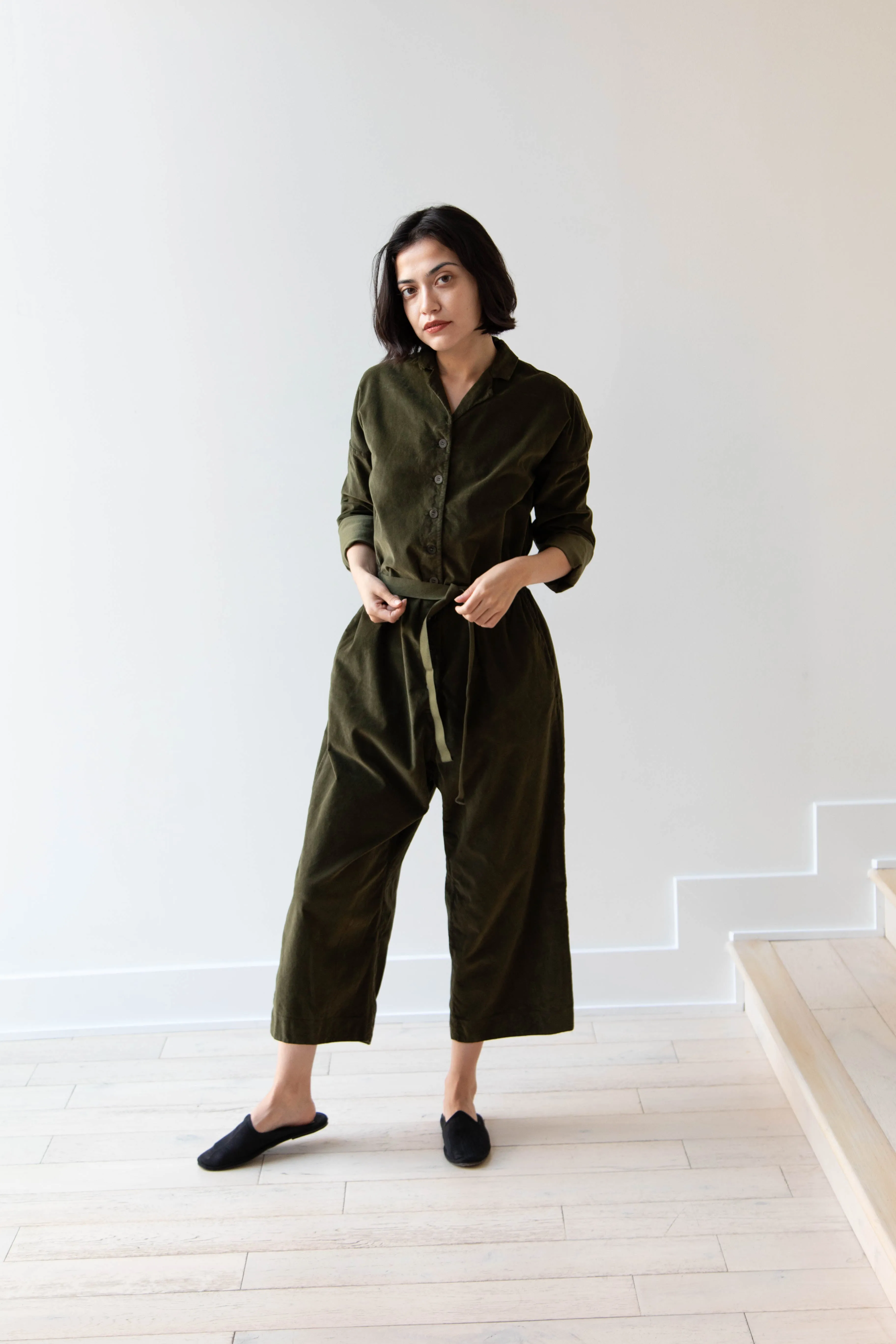 Album di Famiglia | Velvet Jumpsuit in Olive