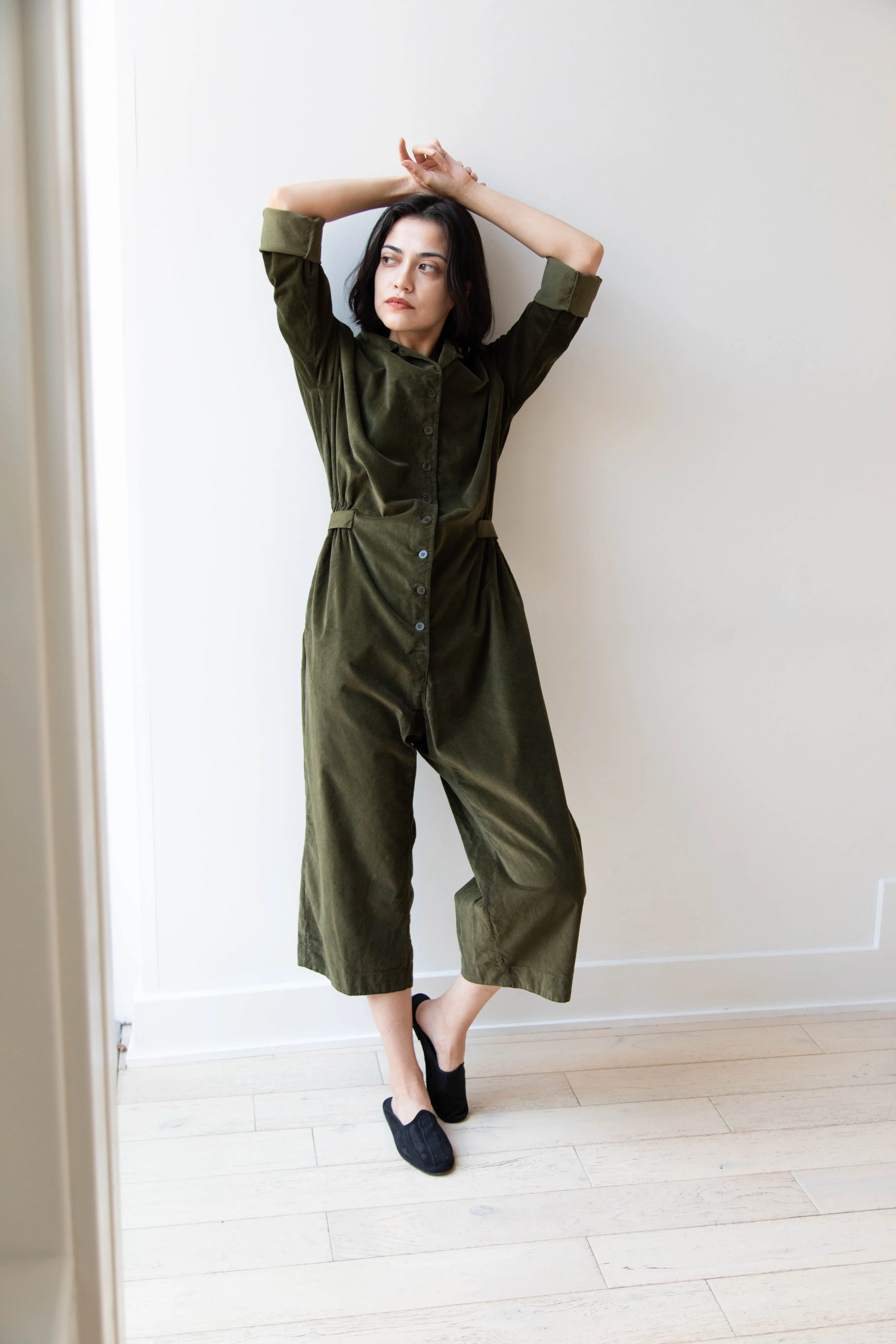 Album di Famiglia | Velvet Jumpsuit in Olive