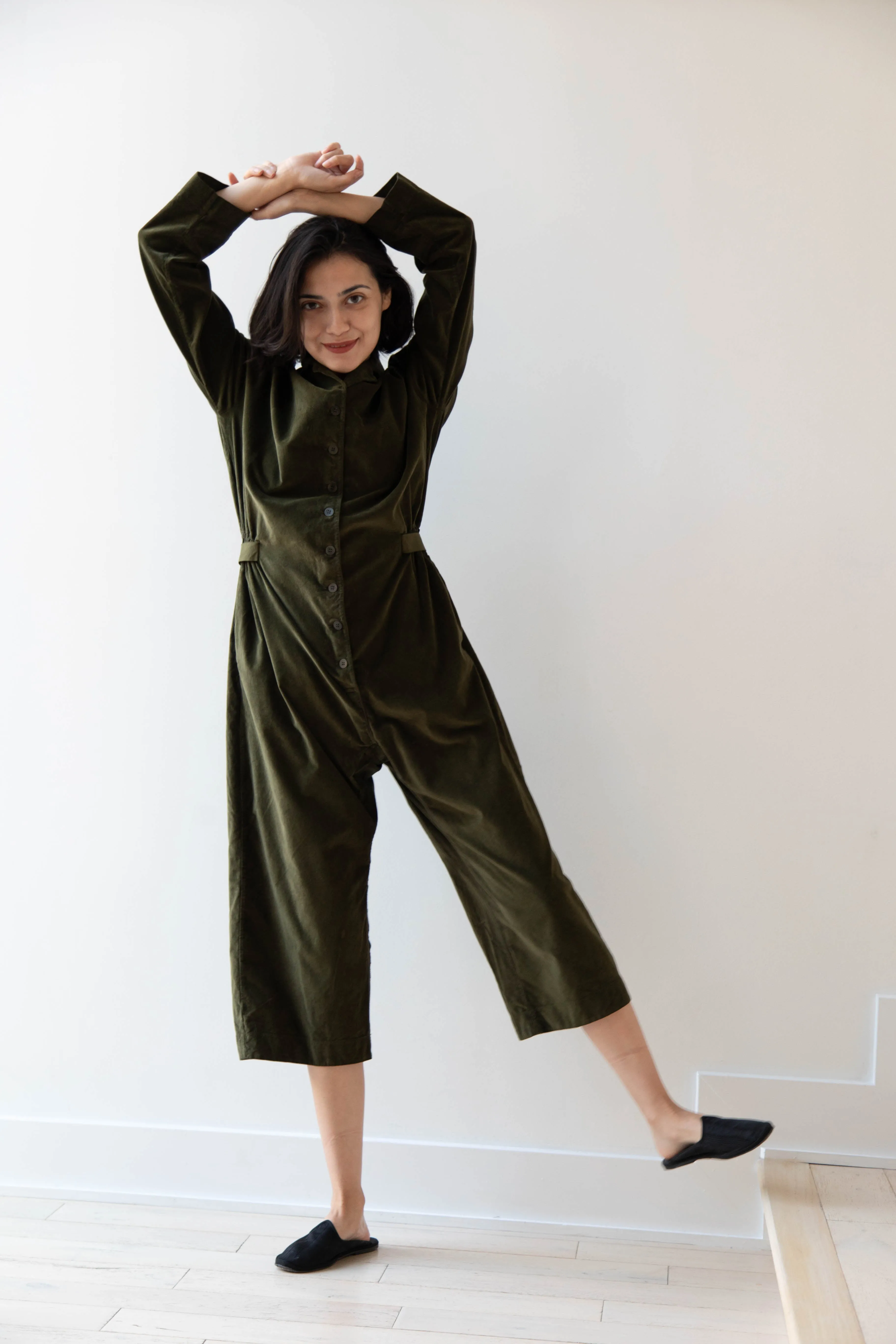 Album di Famiglia | Velvet Jumpsuit in Olive