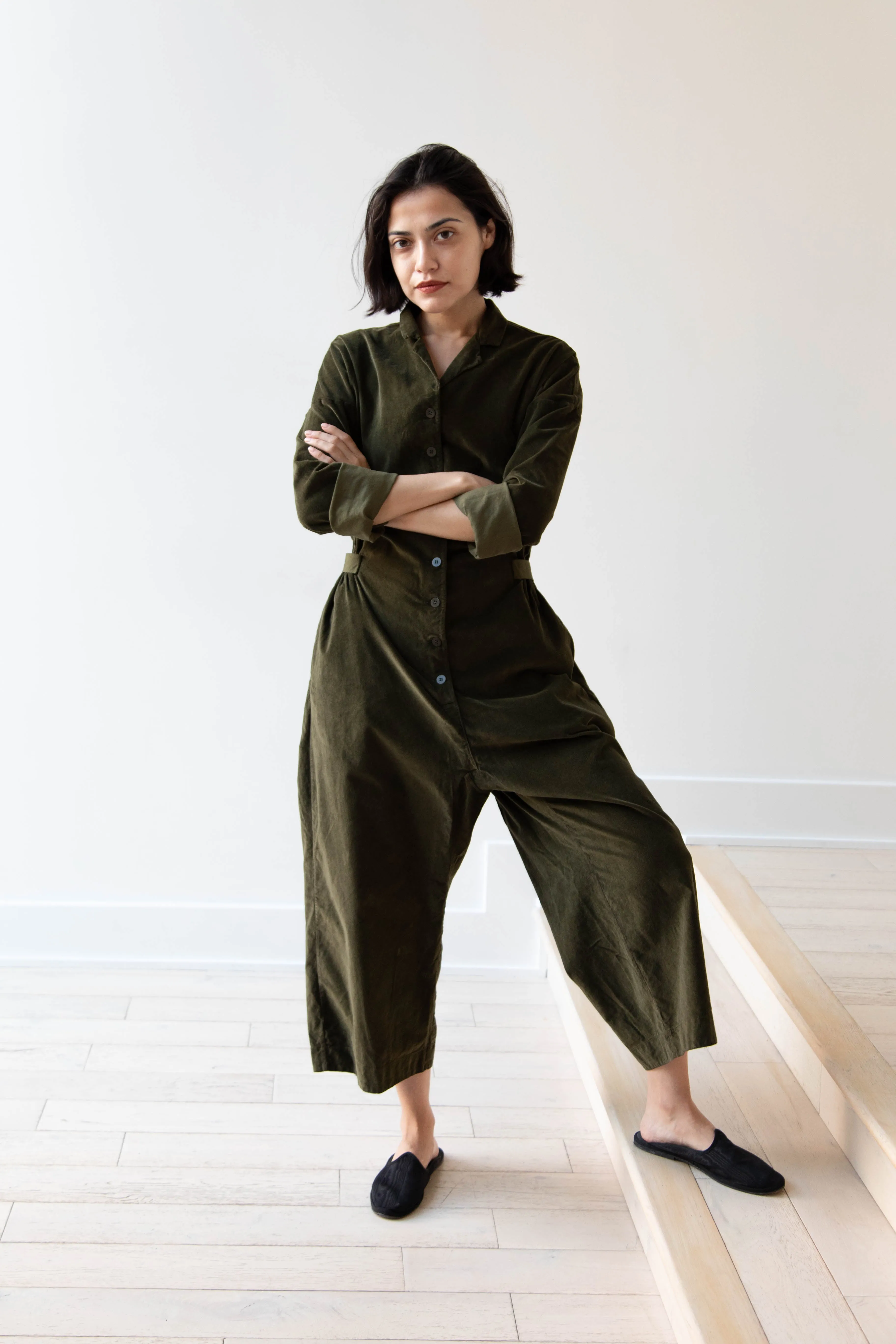 Album di Famiglia | Velvet Jumpsuit in Olive
