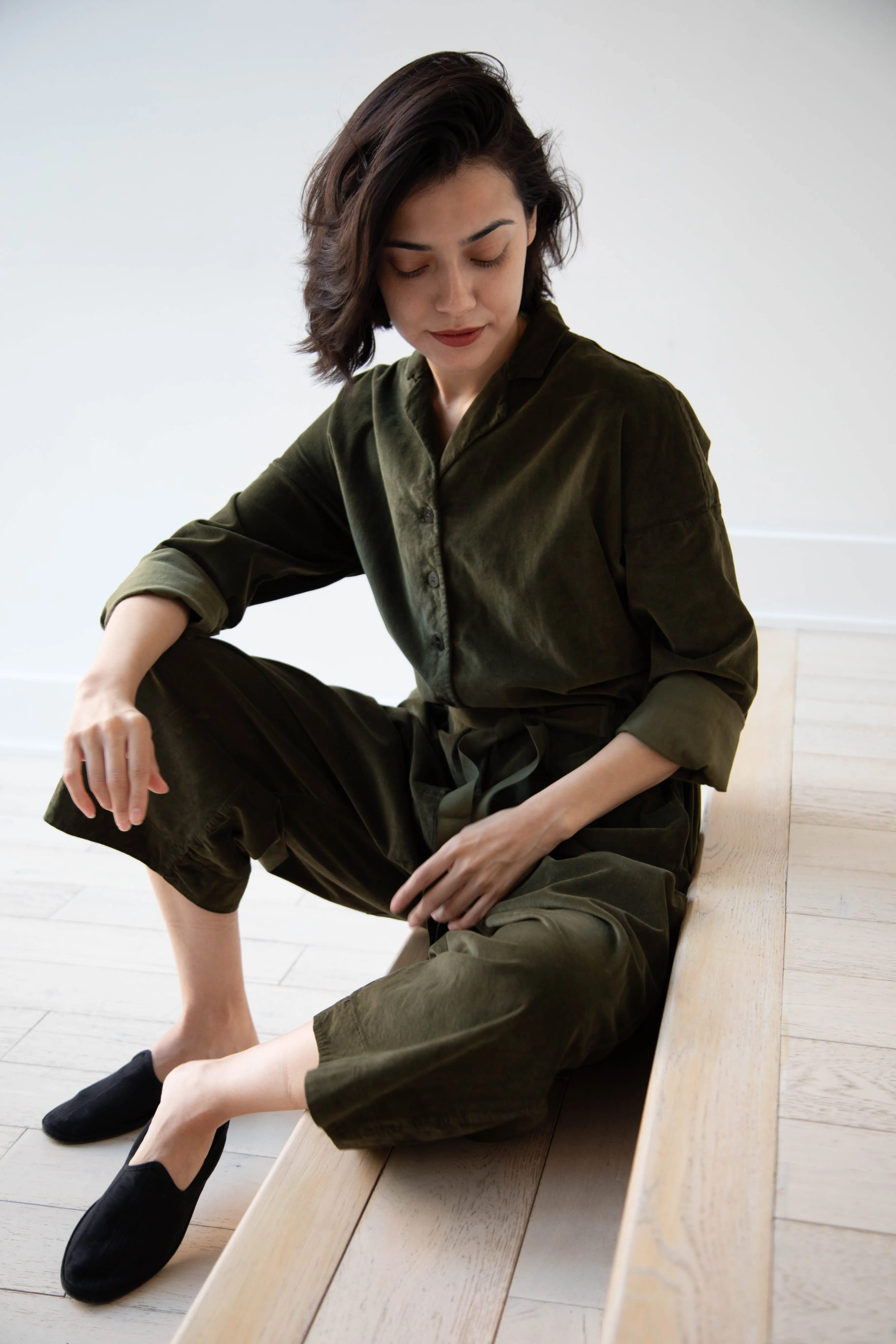 Album di Famiglia | Velvet Jumpsuit in Olive