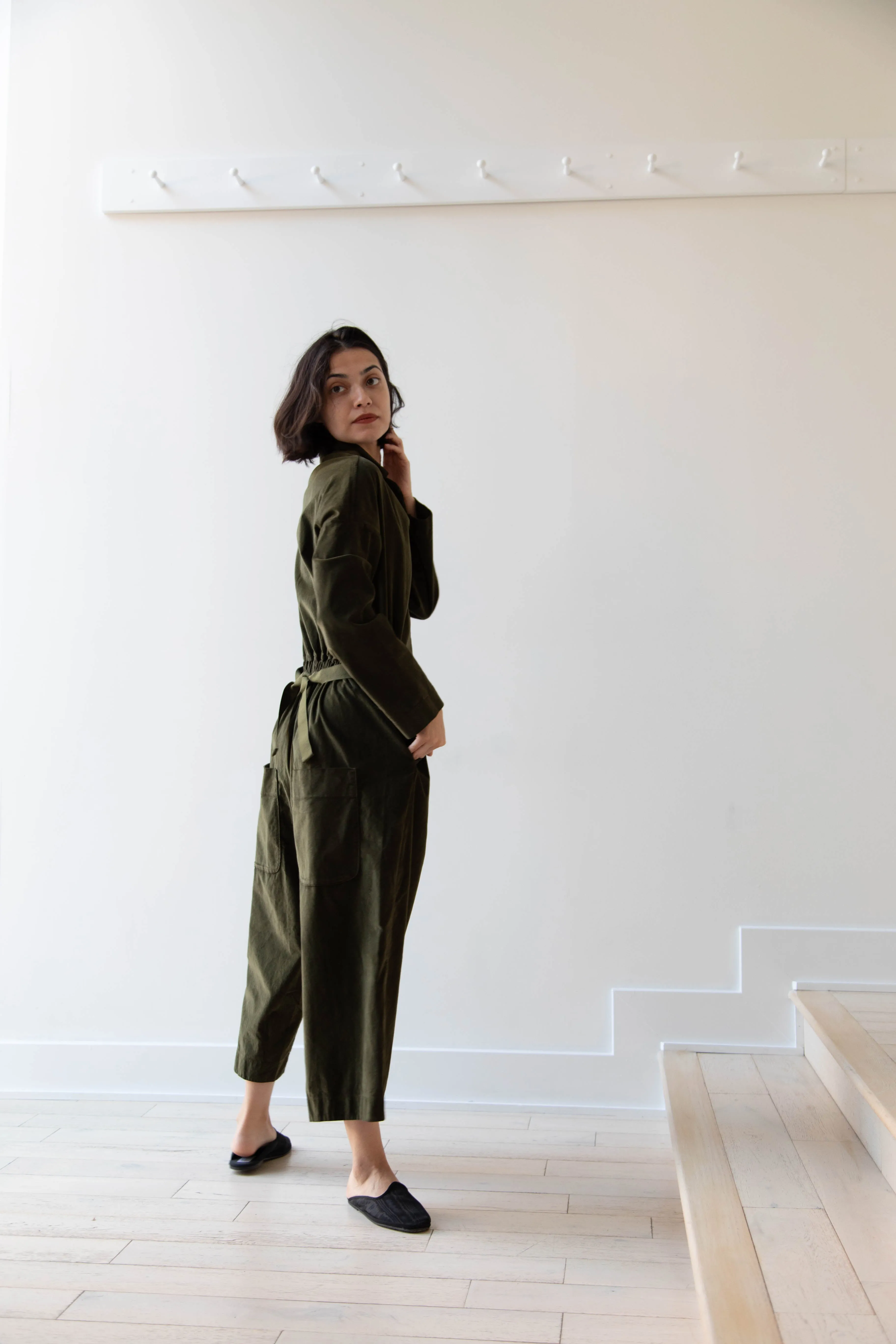 Album di Famiglia | Velvet Jumpsuit in Olive