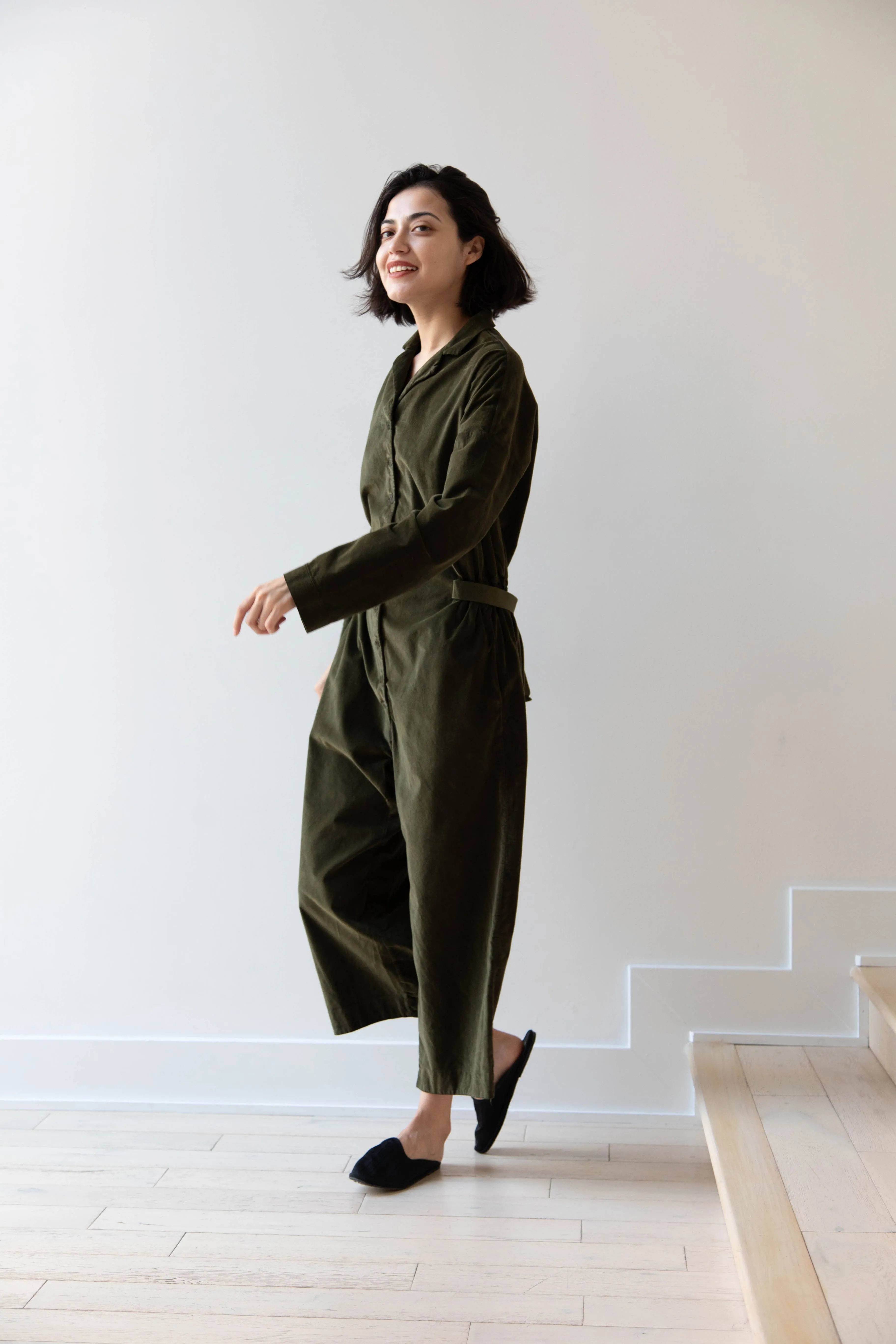 Album di Famiglia | Velvet Jumpsuit in Olive