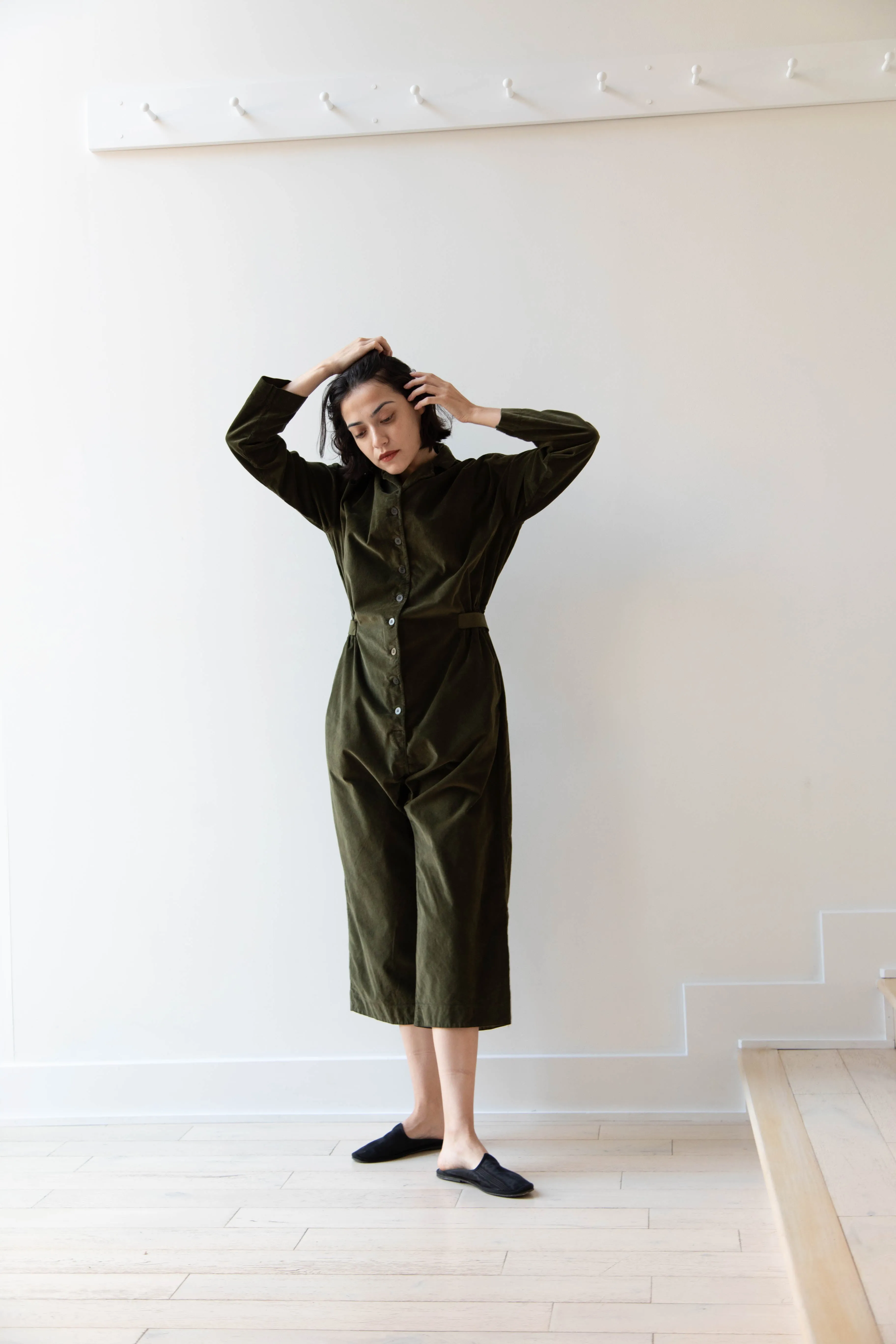 Album di Famiglia | Velvet Jumpsuit in Olive