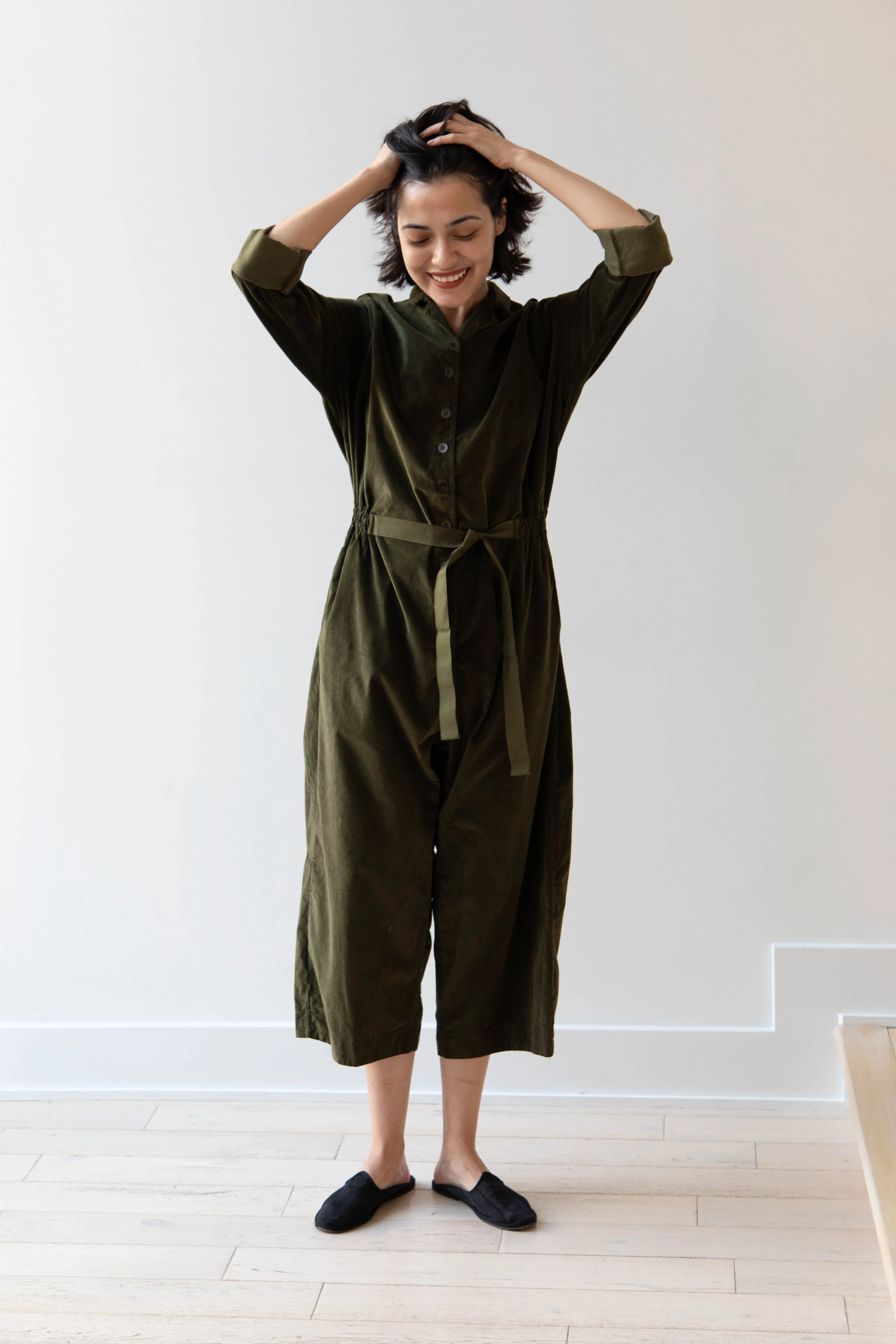 Album di Famiglia | Velvet Jumpsuit in Olive