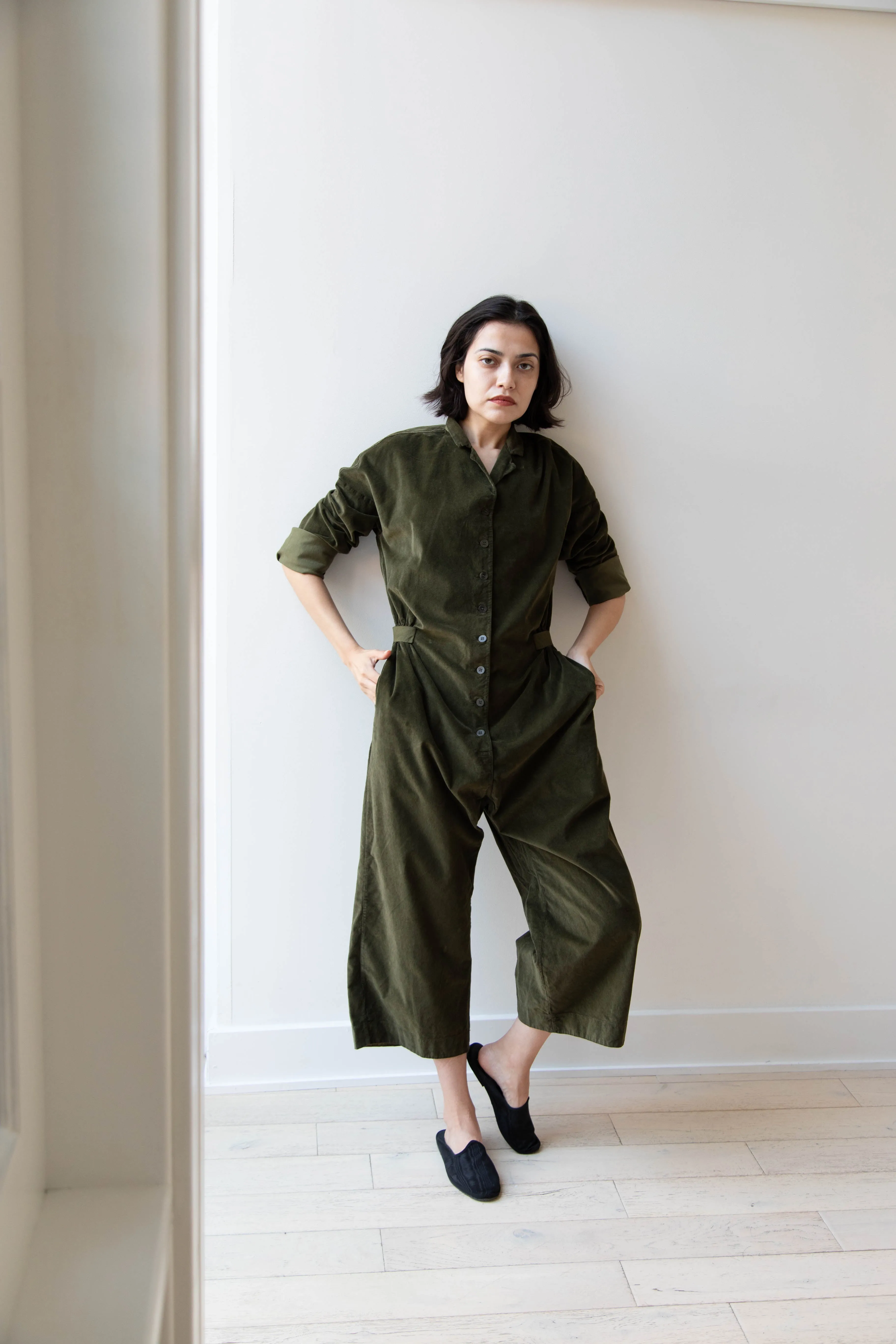 Album di Famiglia | Velvet Jumpsuit in Olive