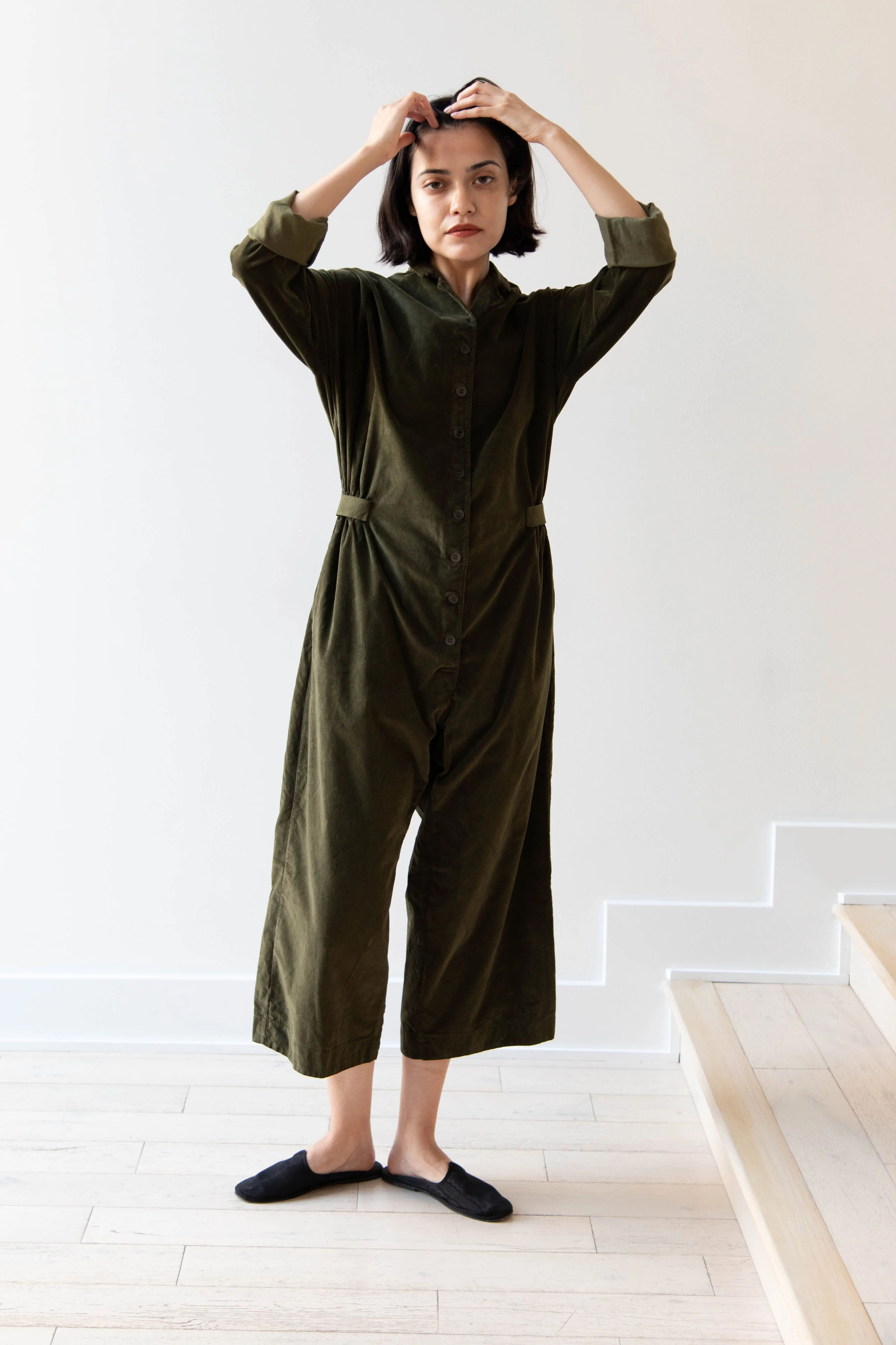 Album di Famiglia | Velvet Jumpsuit in Olive
