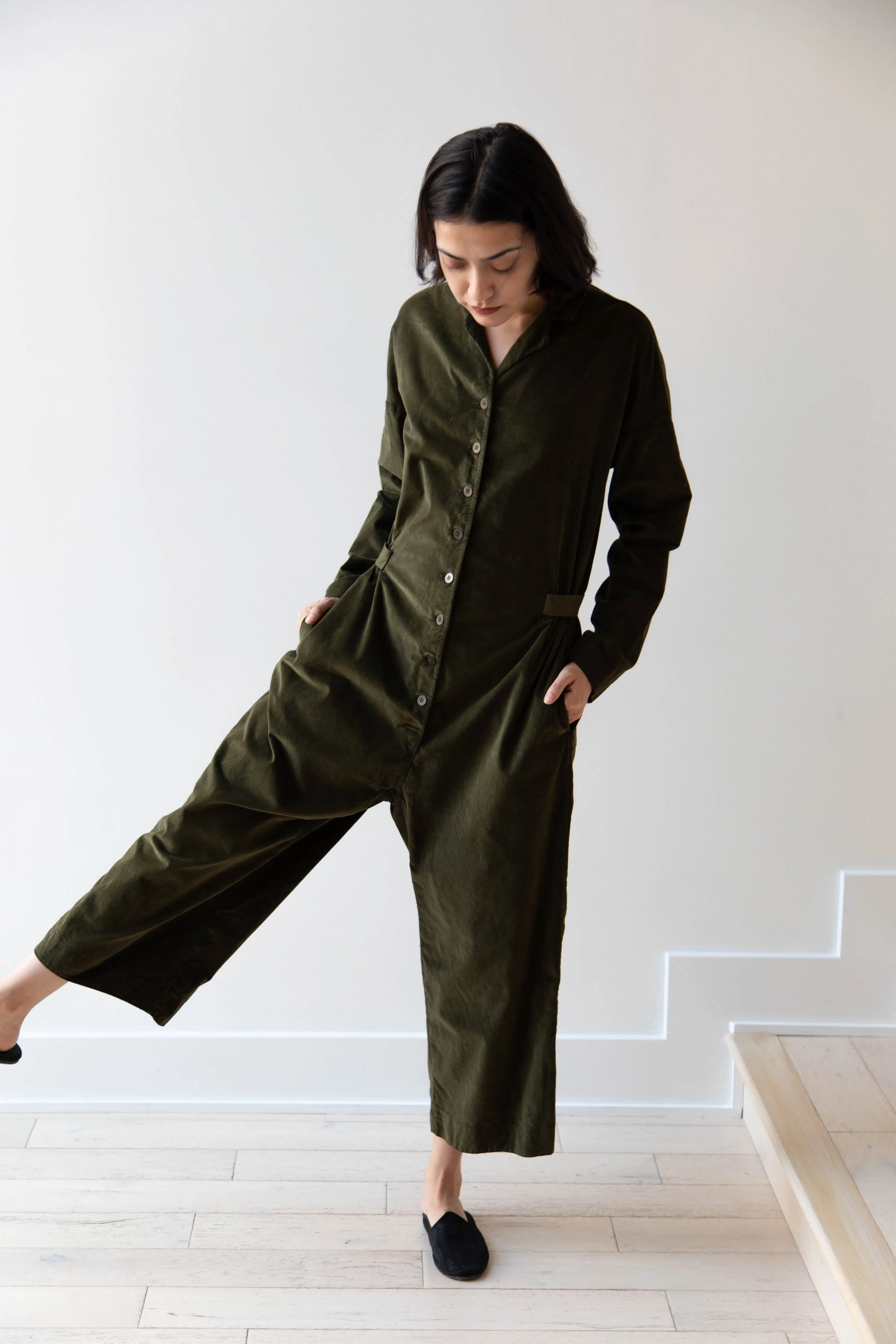 Album di Famiglia | Velvet Jumpsuit in Olive