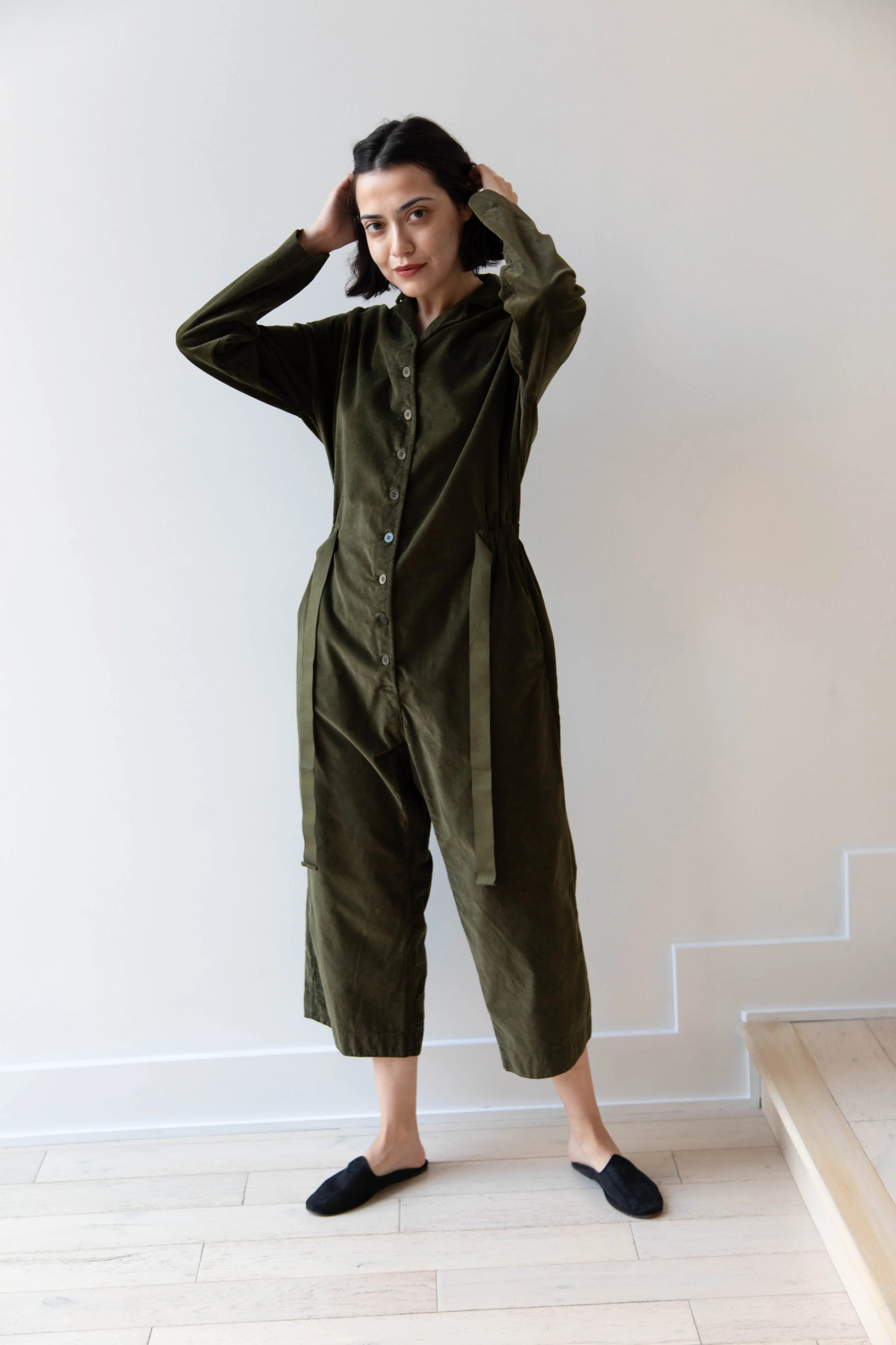 Album di Famiglia | Velvet Jumpsuit in Olive