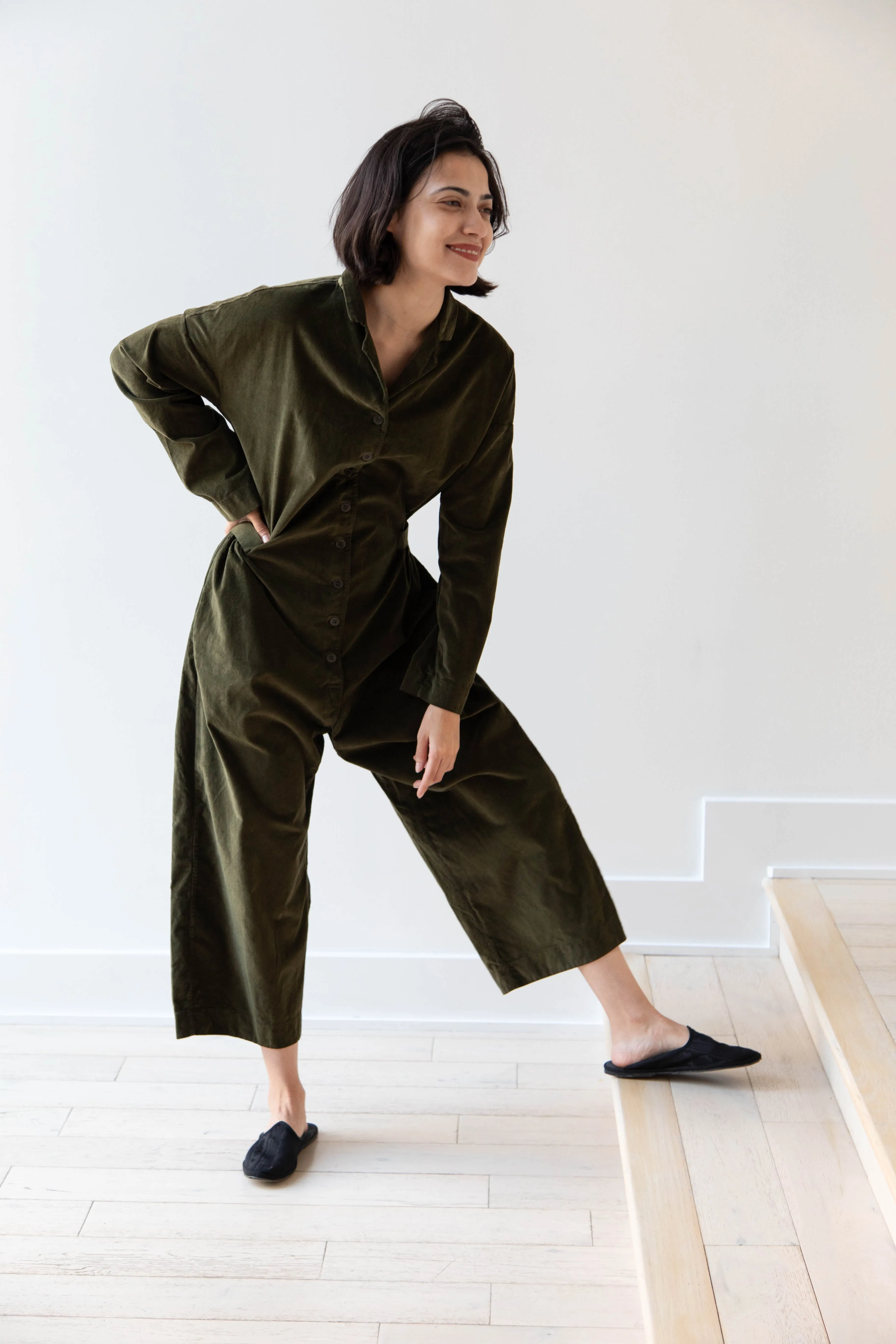 Album di Famiglia | Velvet Jumpsuit in Olive