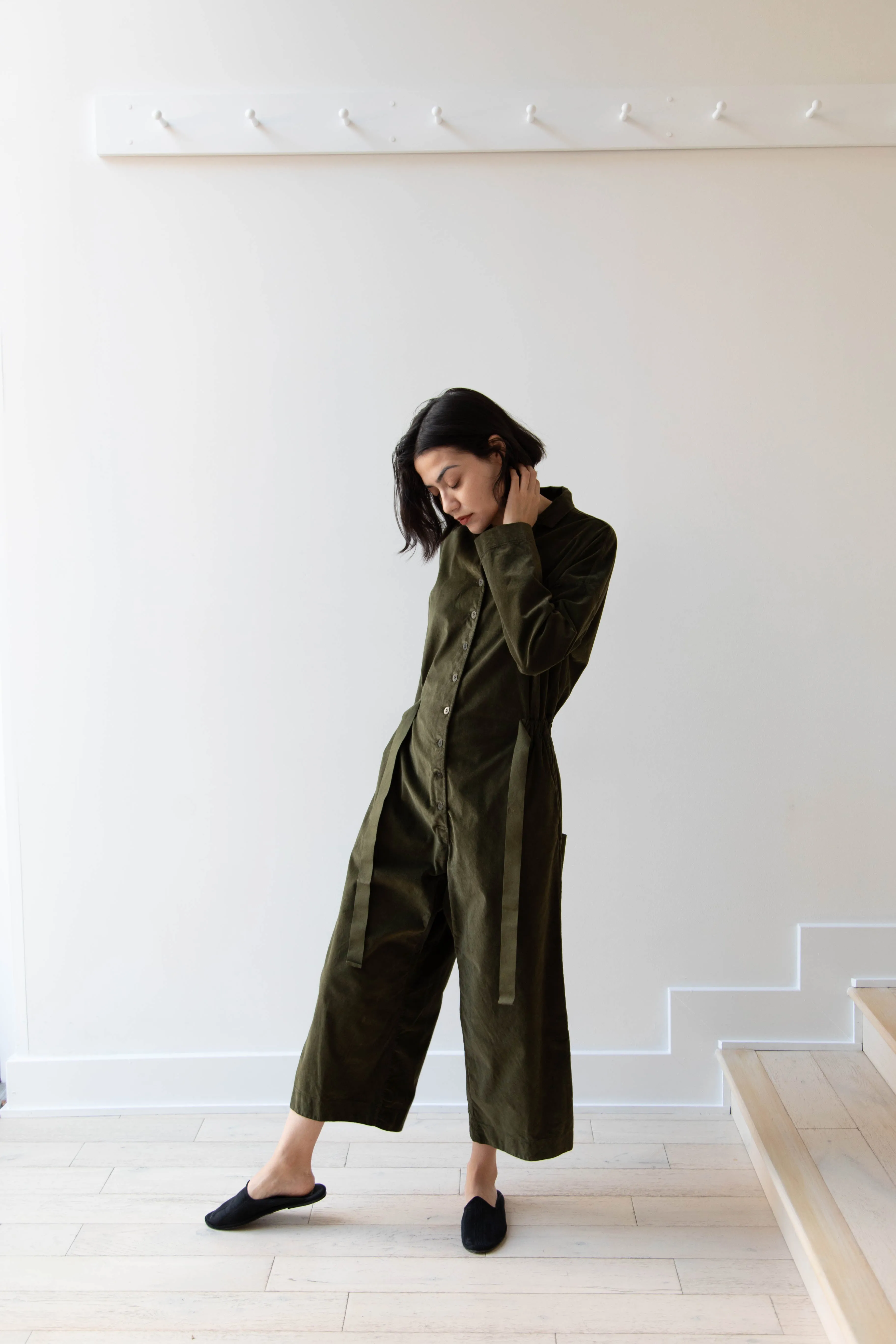 Album di Famiglia | Velvet Jumpsuit in Olive
