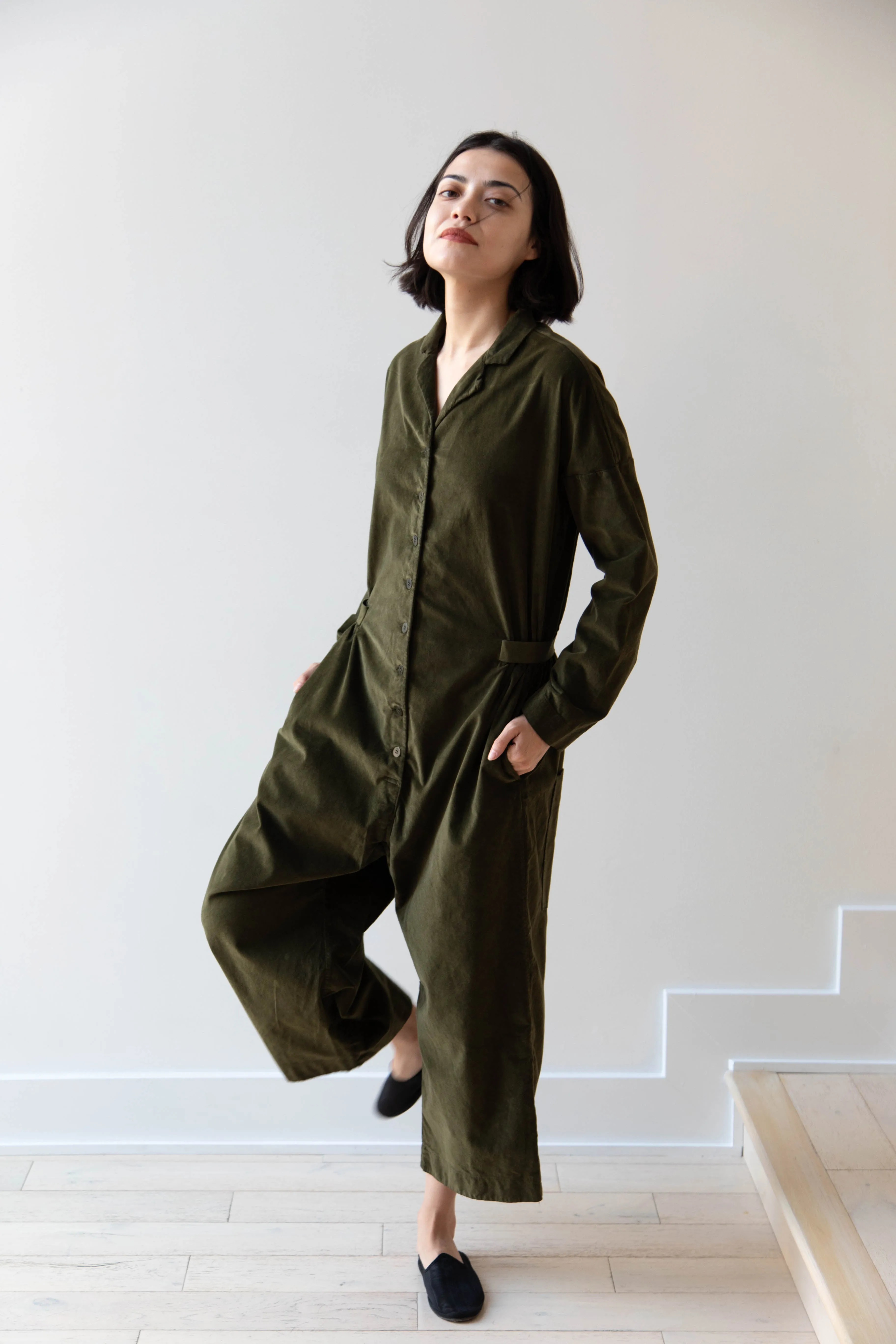 Album di Famiglia | Velvet Jumpsuit in Olive