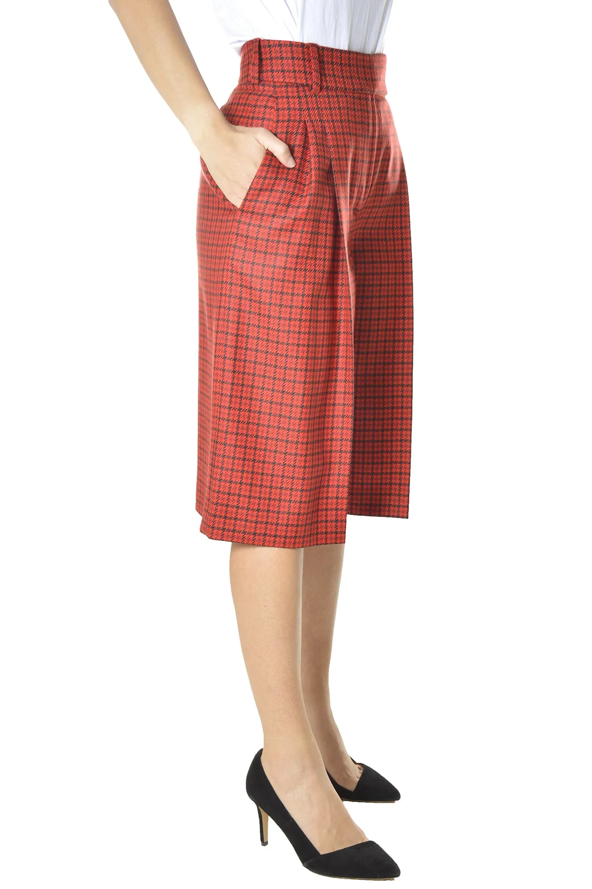 Alexandre Vauthier High-Waisted Checked Culottes