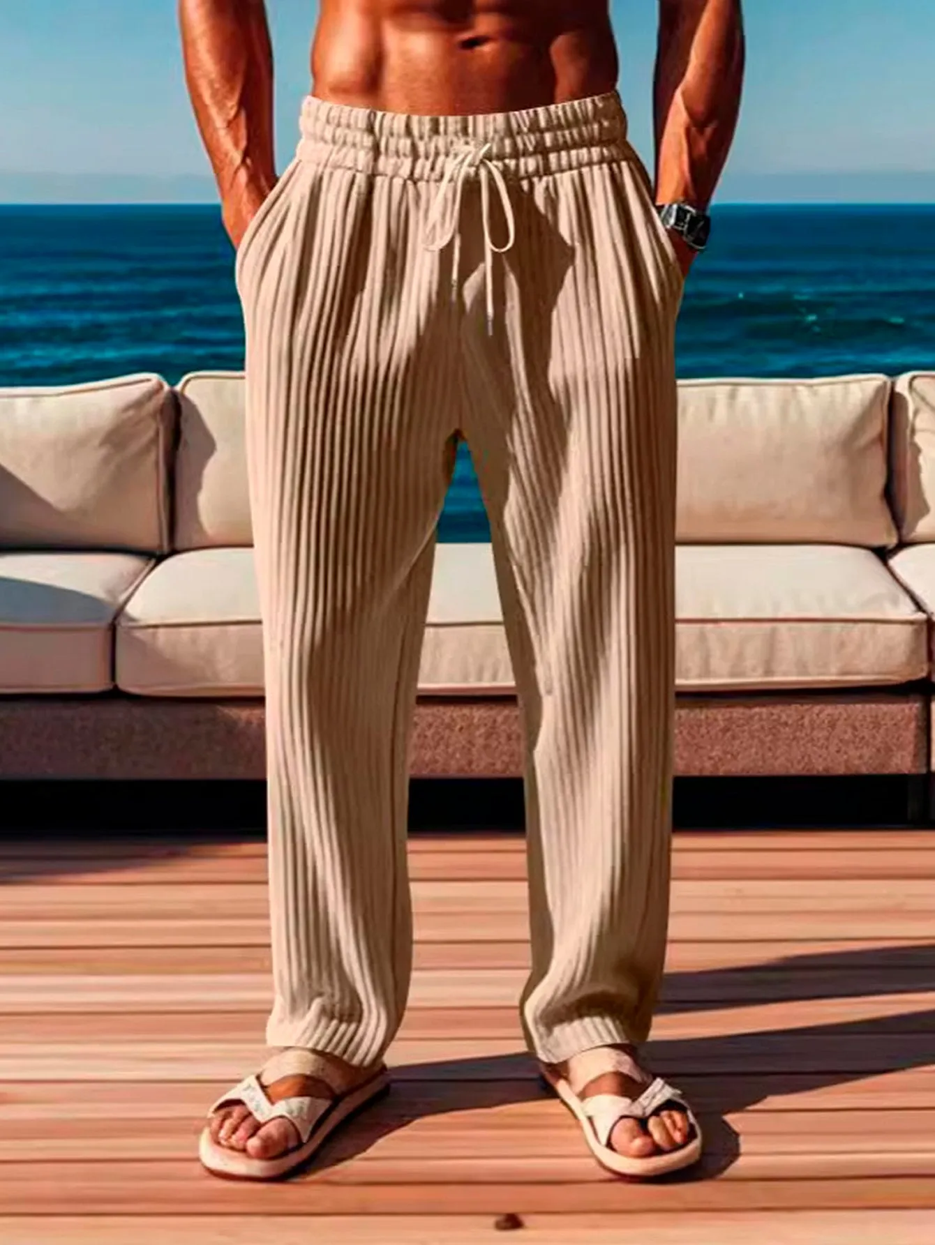 Alohadaddy Men's Casual Corduroy Casual Pants Big & Tall