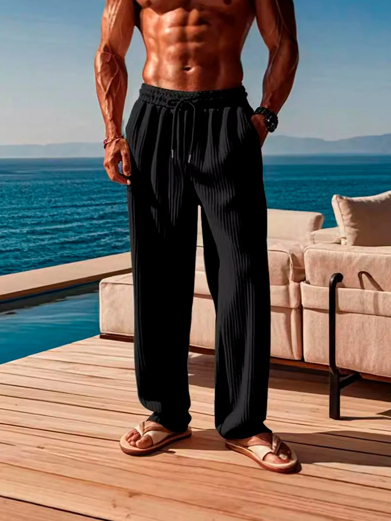 Alohadaddy Men's Casual Corduroy Casual Pants Big & Tall