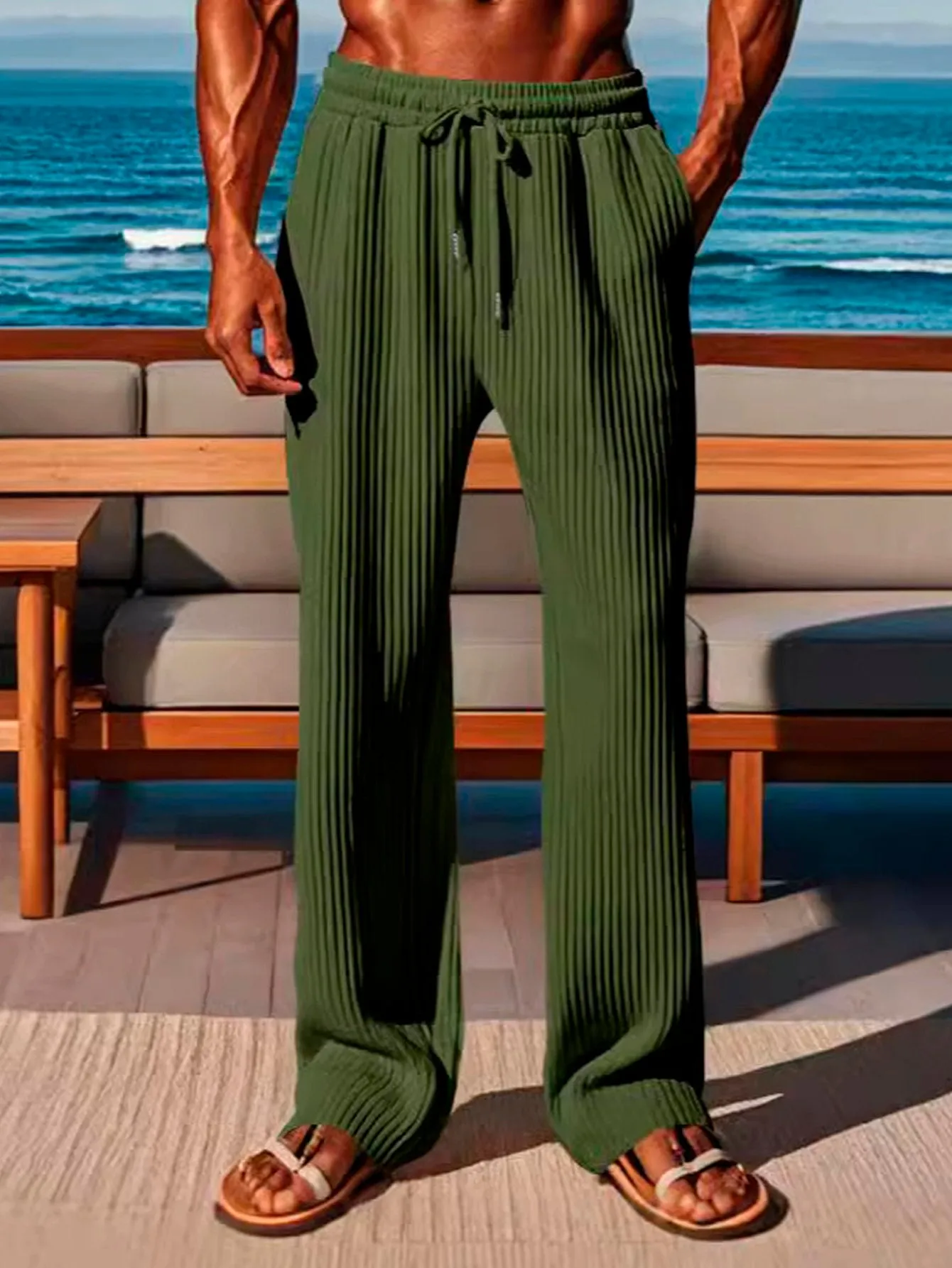 Alohadaddy Men's Casual Corduroy Casual Pants Big & Tall