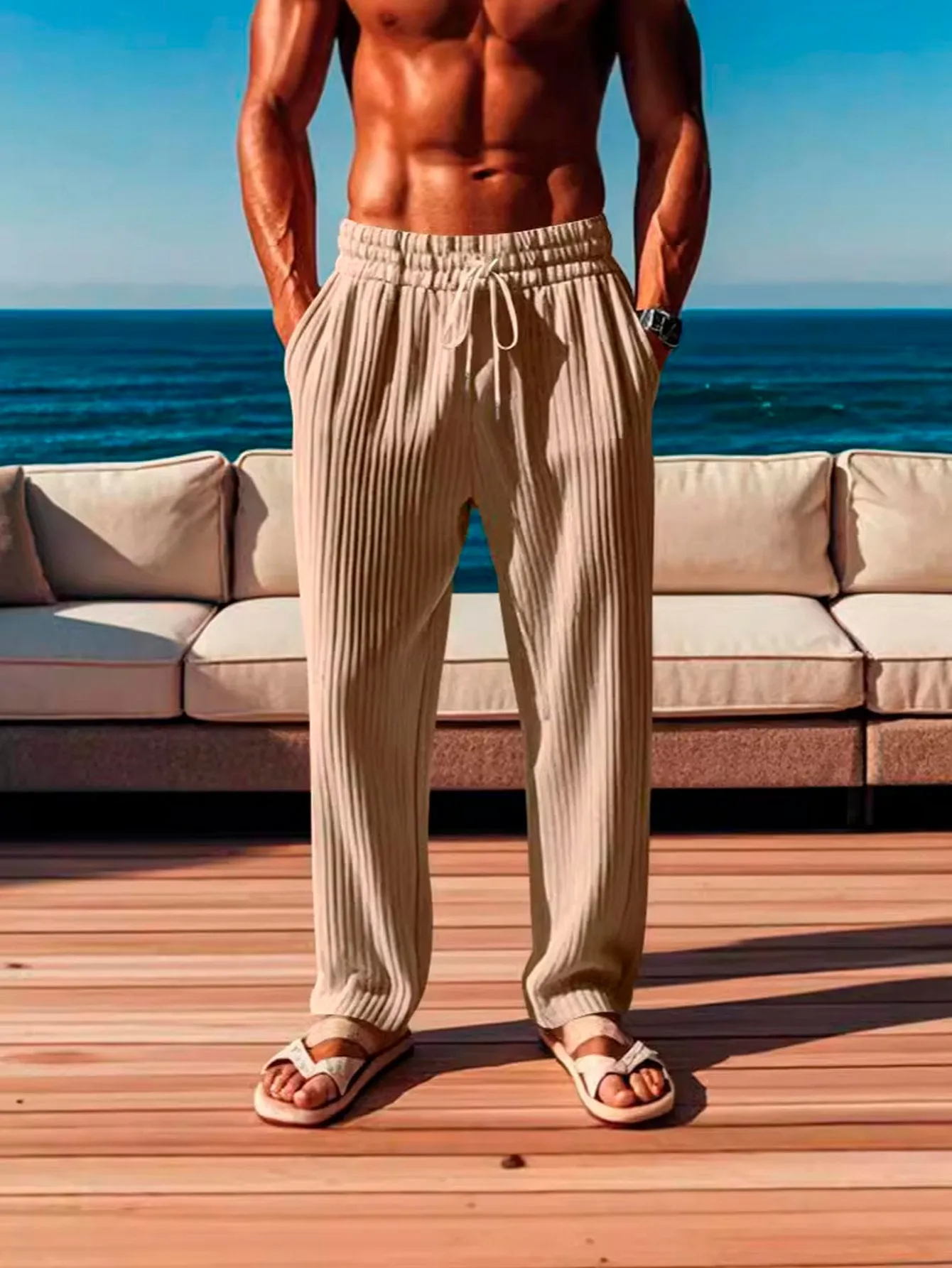 Alohadaddy Men's Casual Corduroy Casual Pants Big & Tall