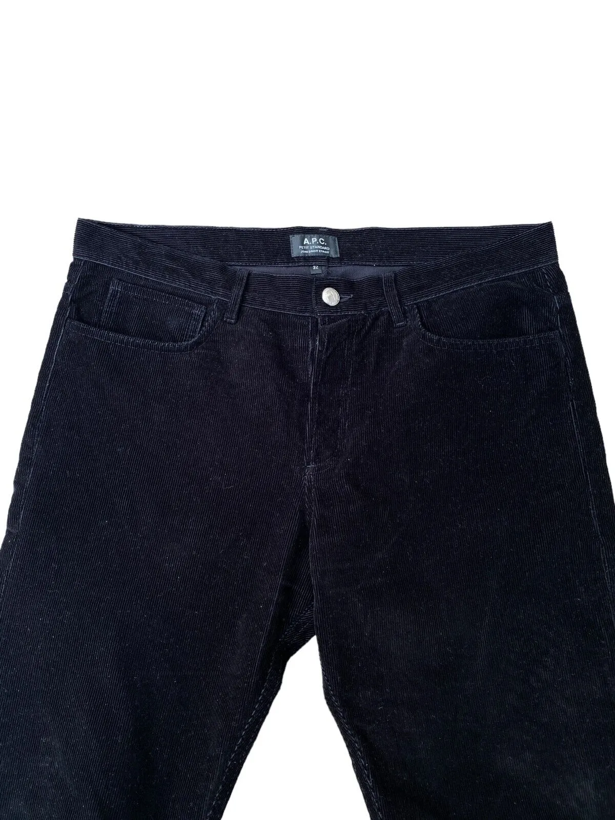 Black Corduroy Pants  Petit Standard  Slim Fit  Size 32 APC